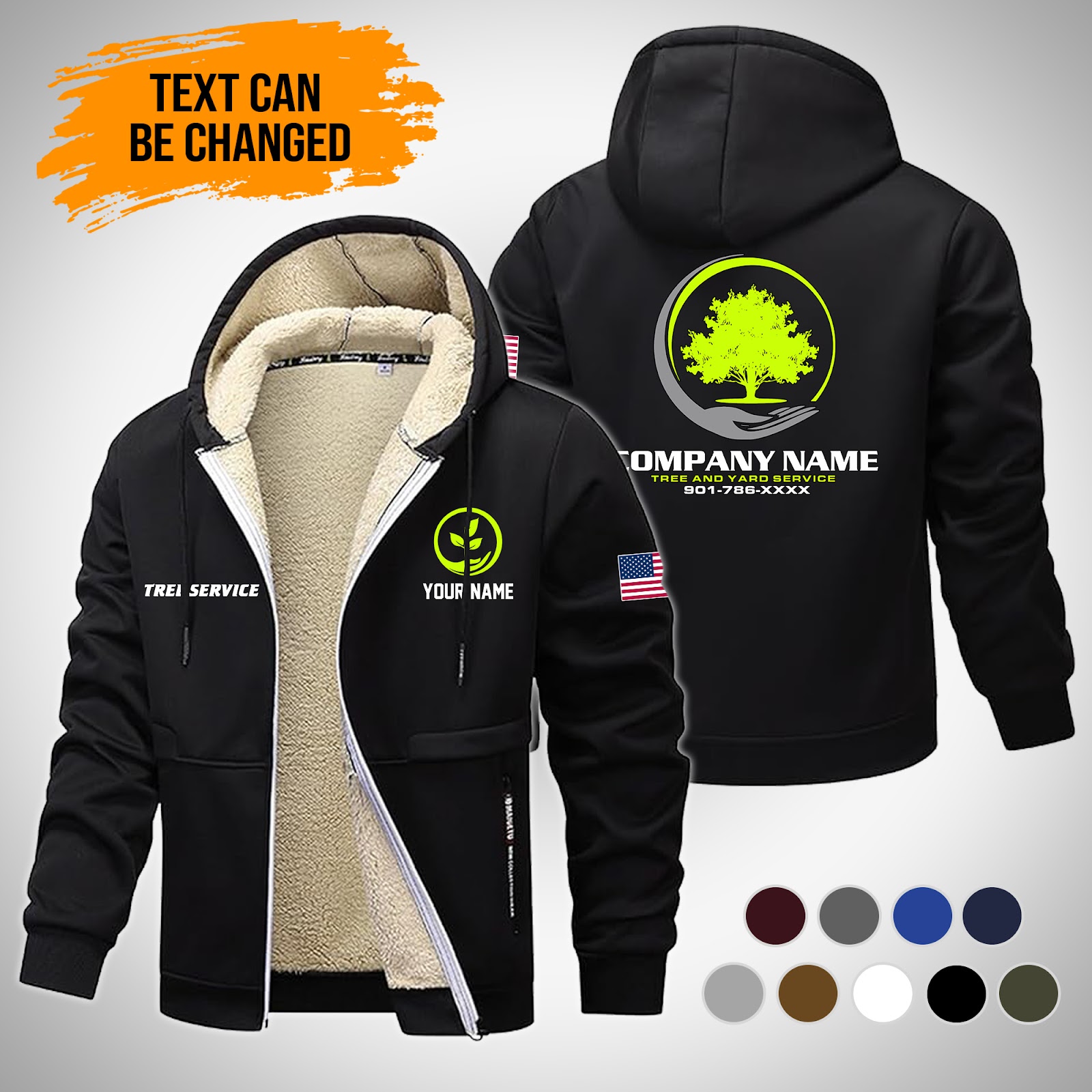 Custom Tree Service Lamb Fleece Thick Coat