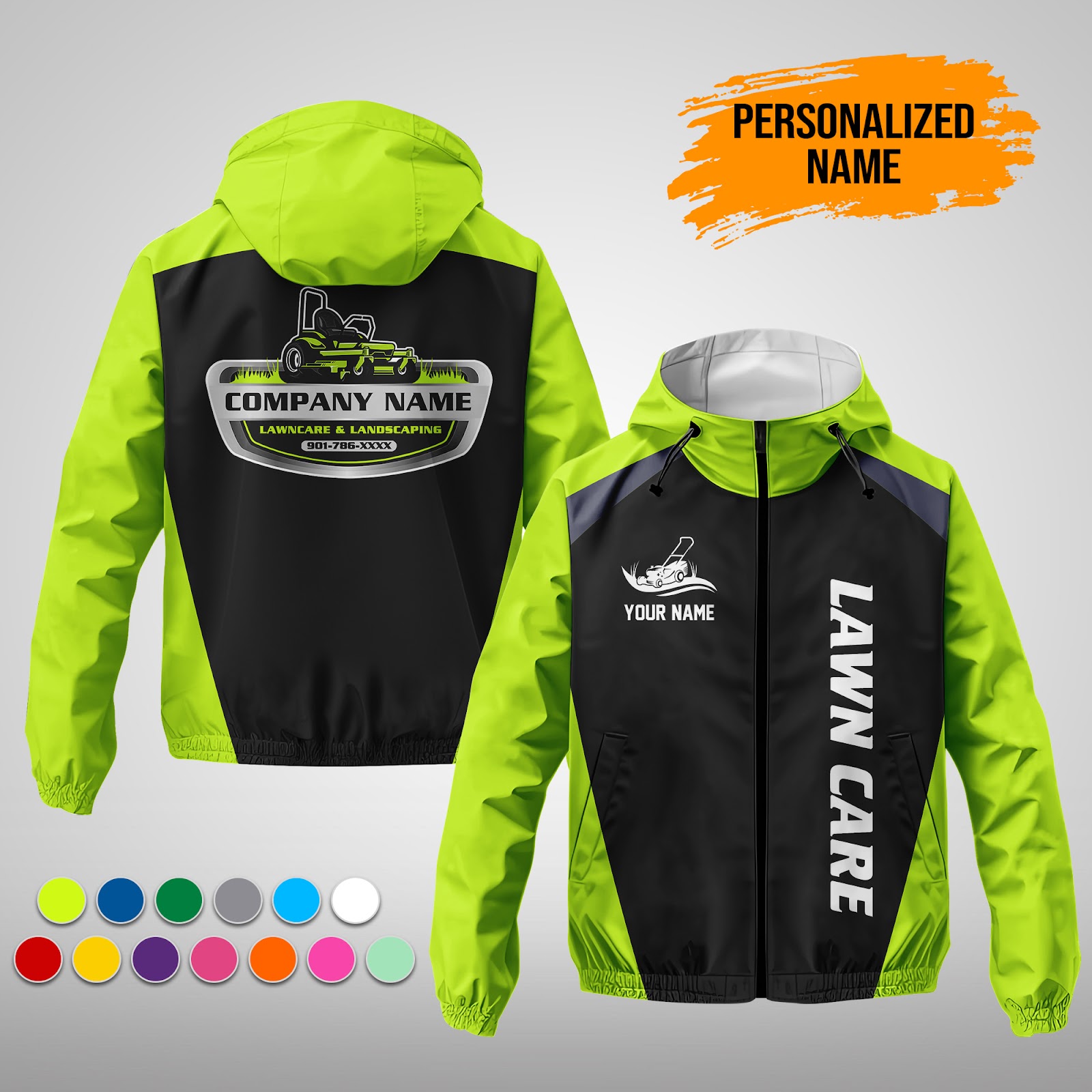 Custom Tree Service 3D Printed Windbreaker Jacket