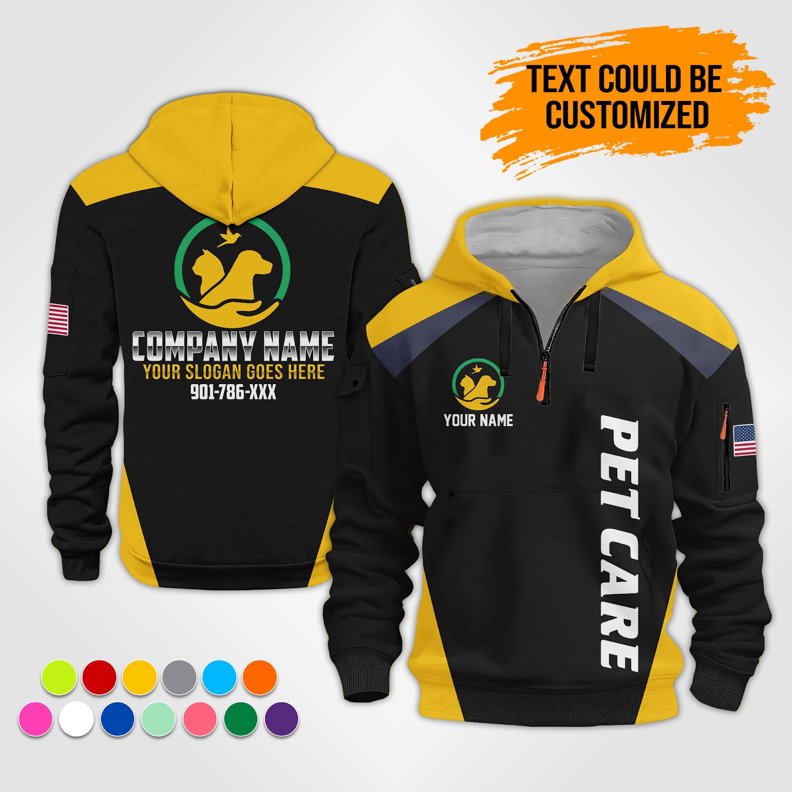 Custom Pet Care Quarter Zip Hoodie - photo 3