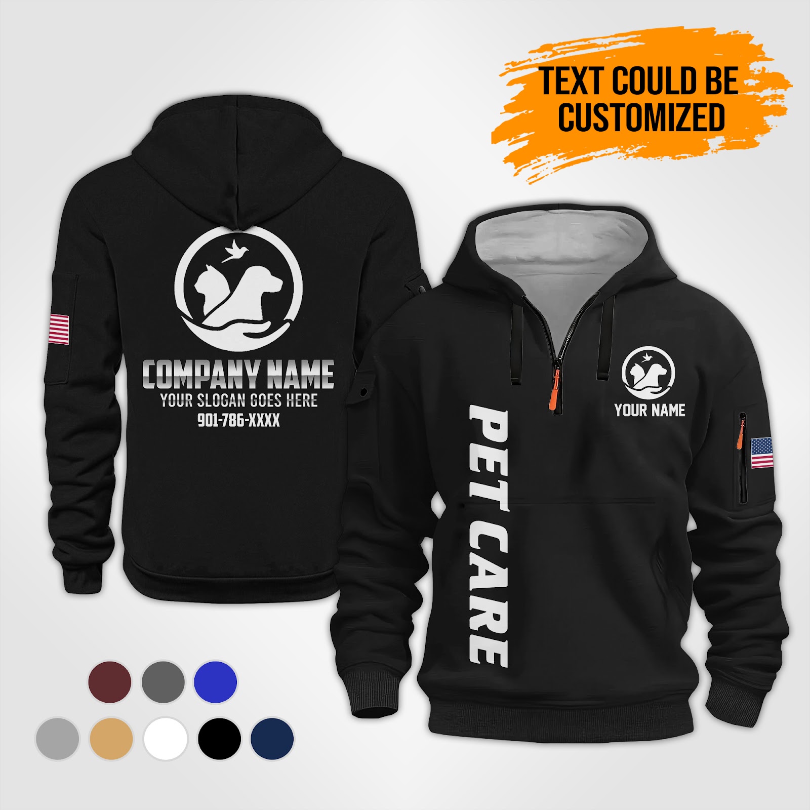 Custom Pet Care Quarter Zip Hoodie - photo 2