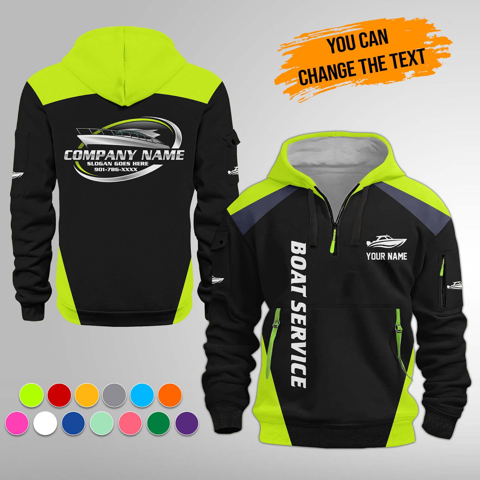 Custom Boat Service Best Uniform 3D Quarter Zip