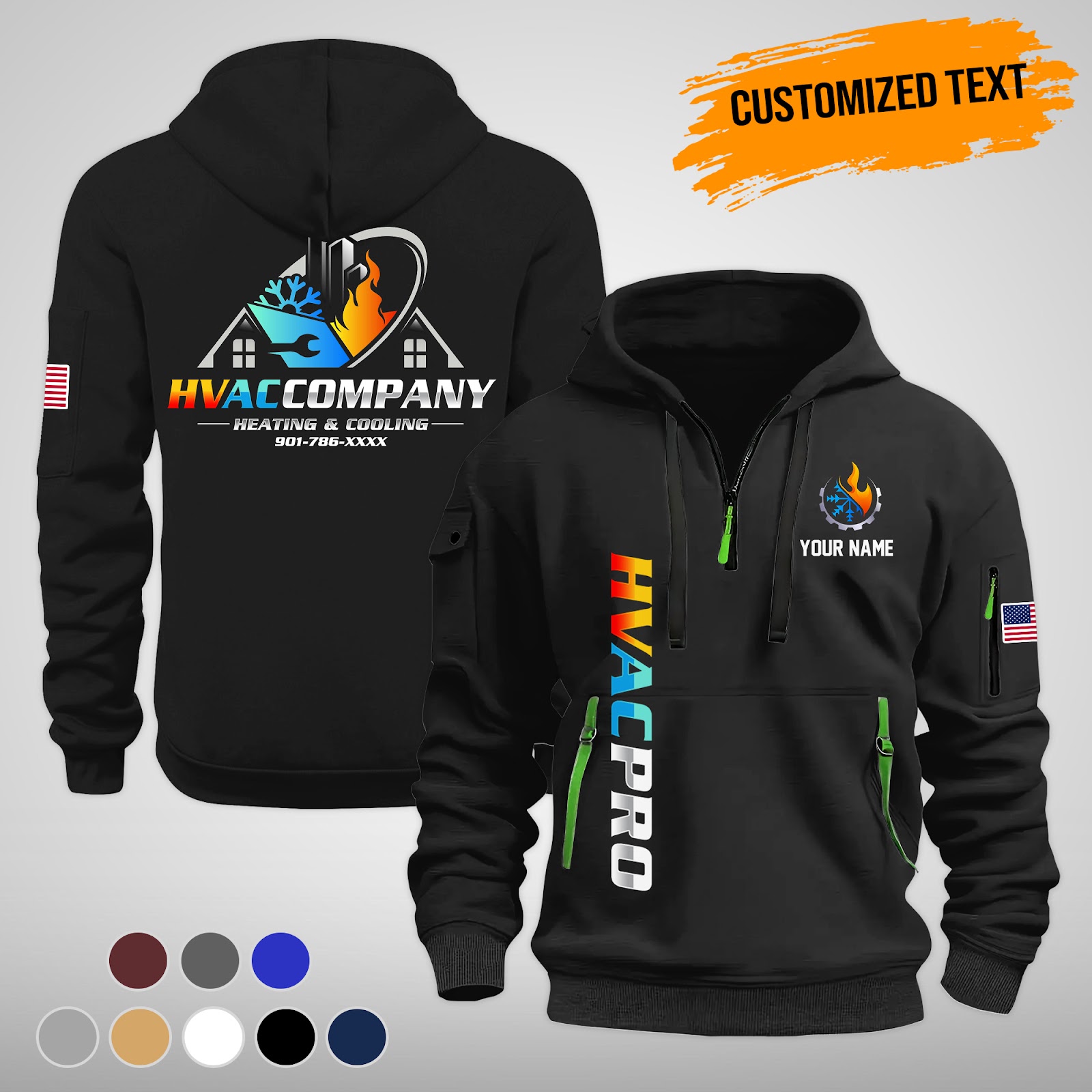 Custom HVAC 3D Hoodie - photo 2