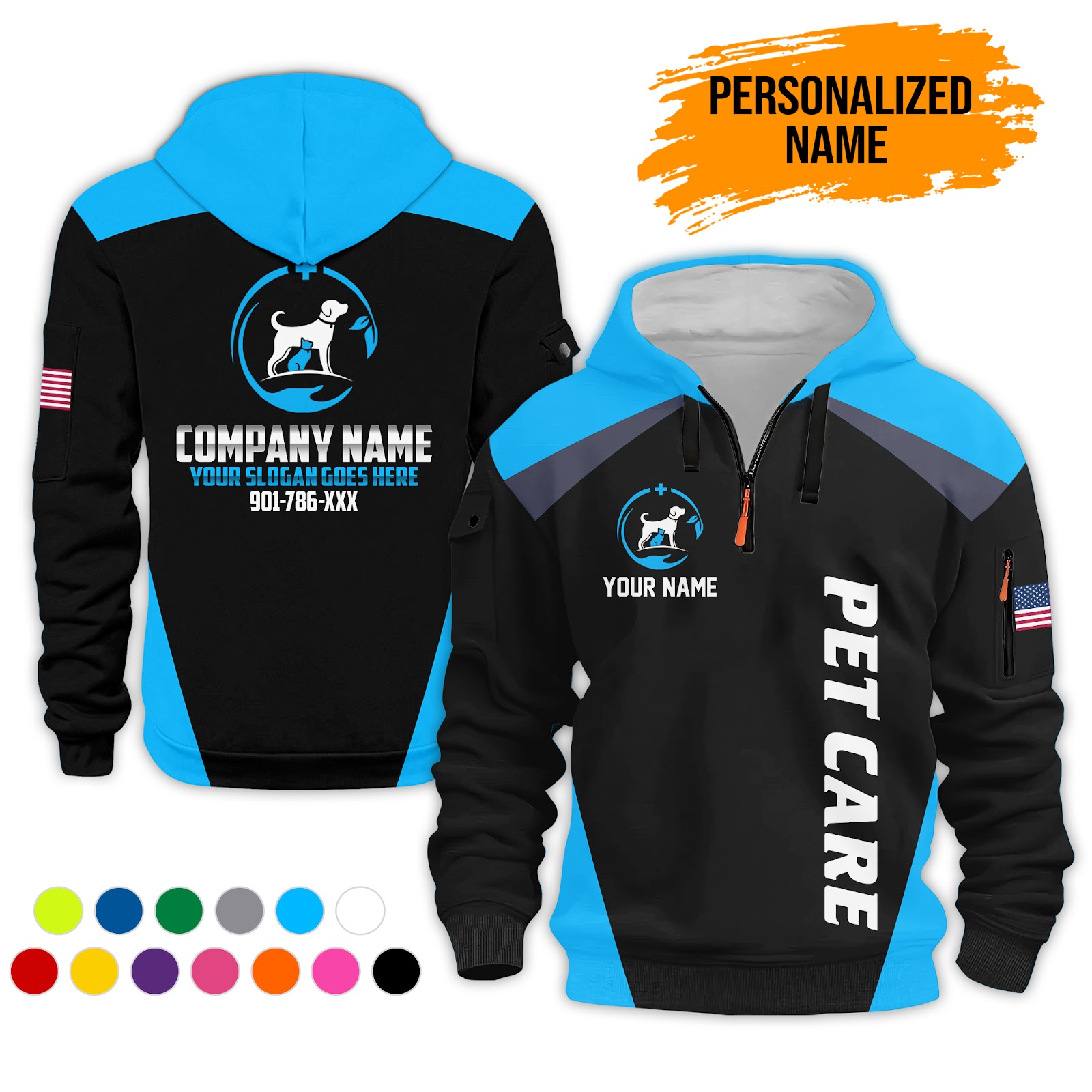 Custom Pet Care Quarter Zip Hoodie - photo 5