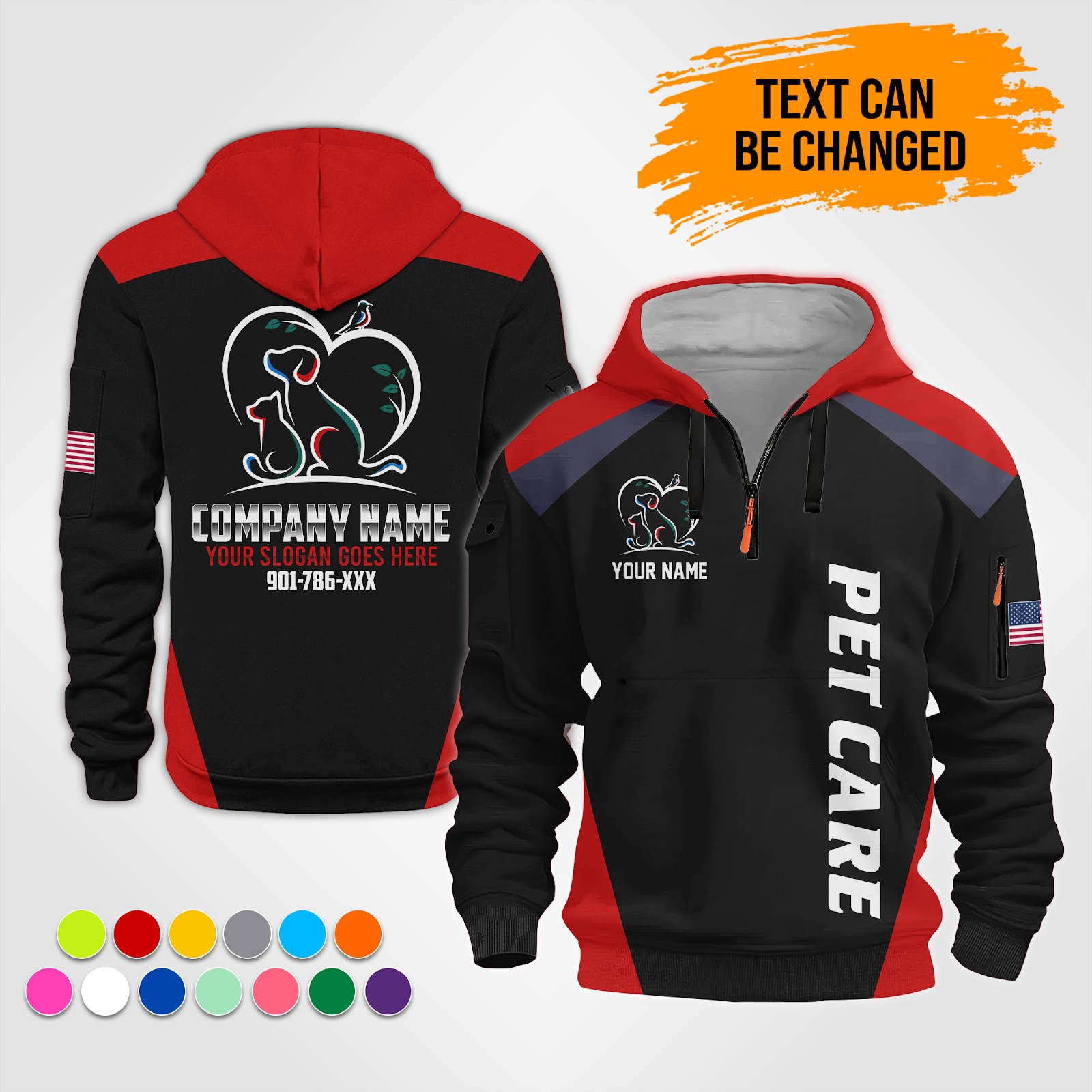 Custom Pet Care Quarter Zip Hoodie - photo 2