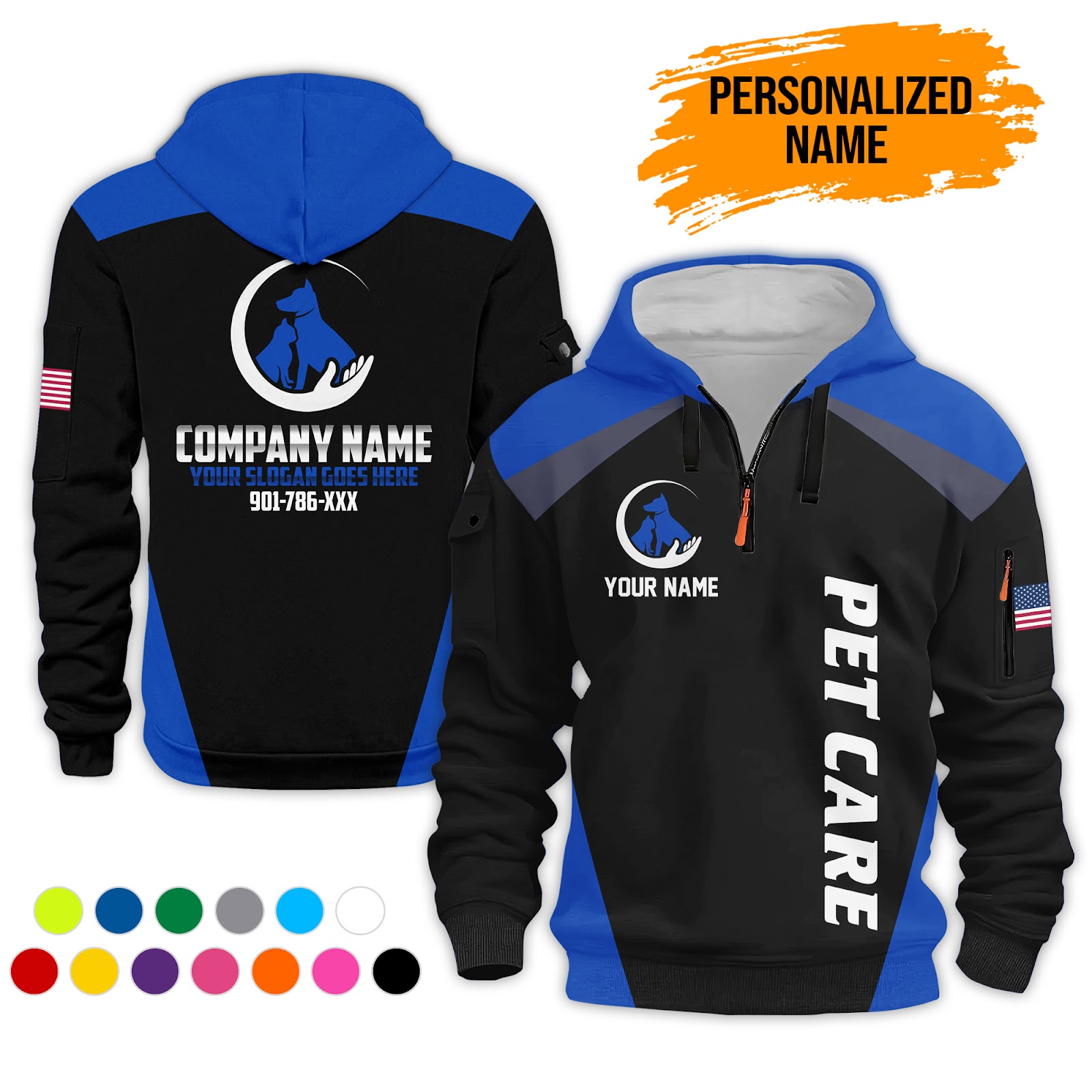 Custom Pet Care Quarter Zip Hoodie - photo 9