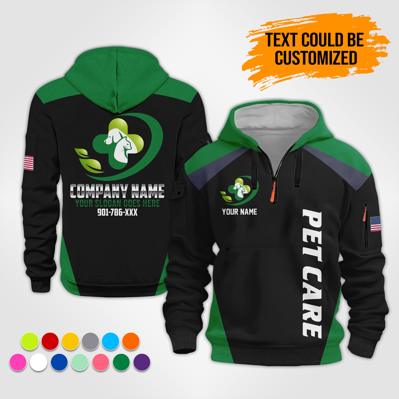 Custom Pet Care Quarter Zip Hoodie - photo 12