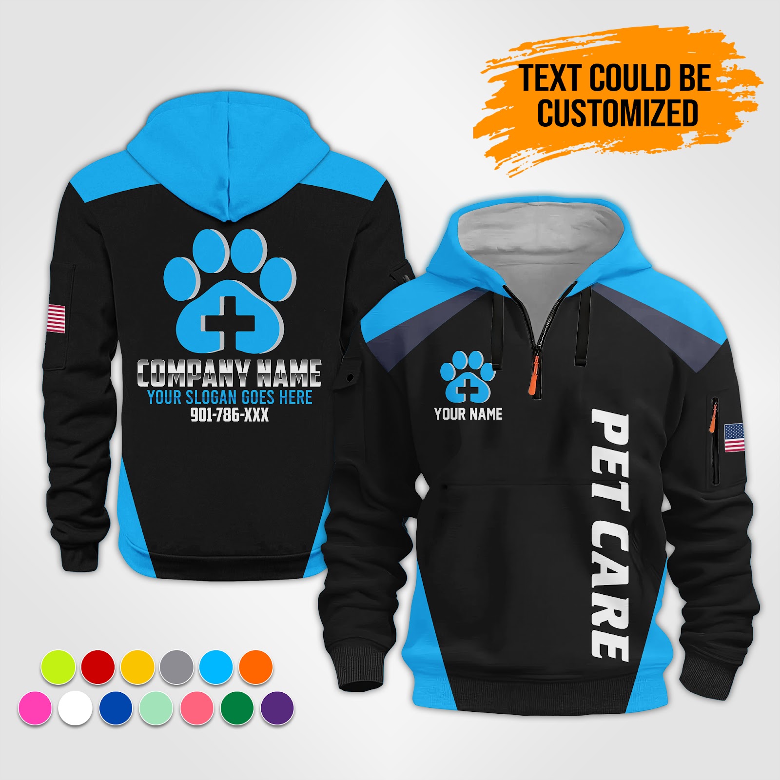 Custom Pet Care Quarter Zip Hoodie - photo 5