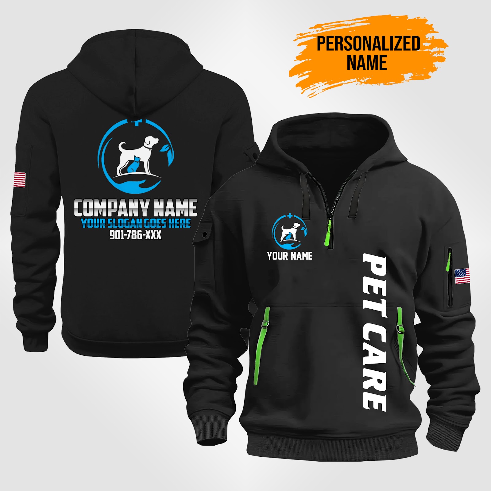 Custom Pet Care Quarter Zip Hoodie - photo 2