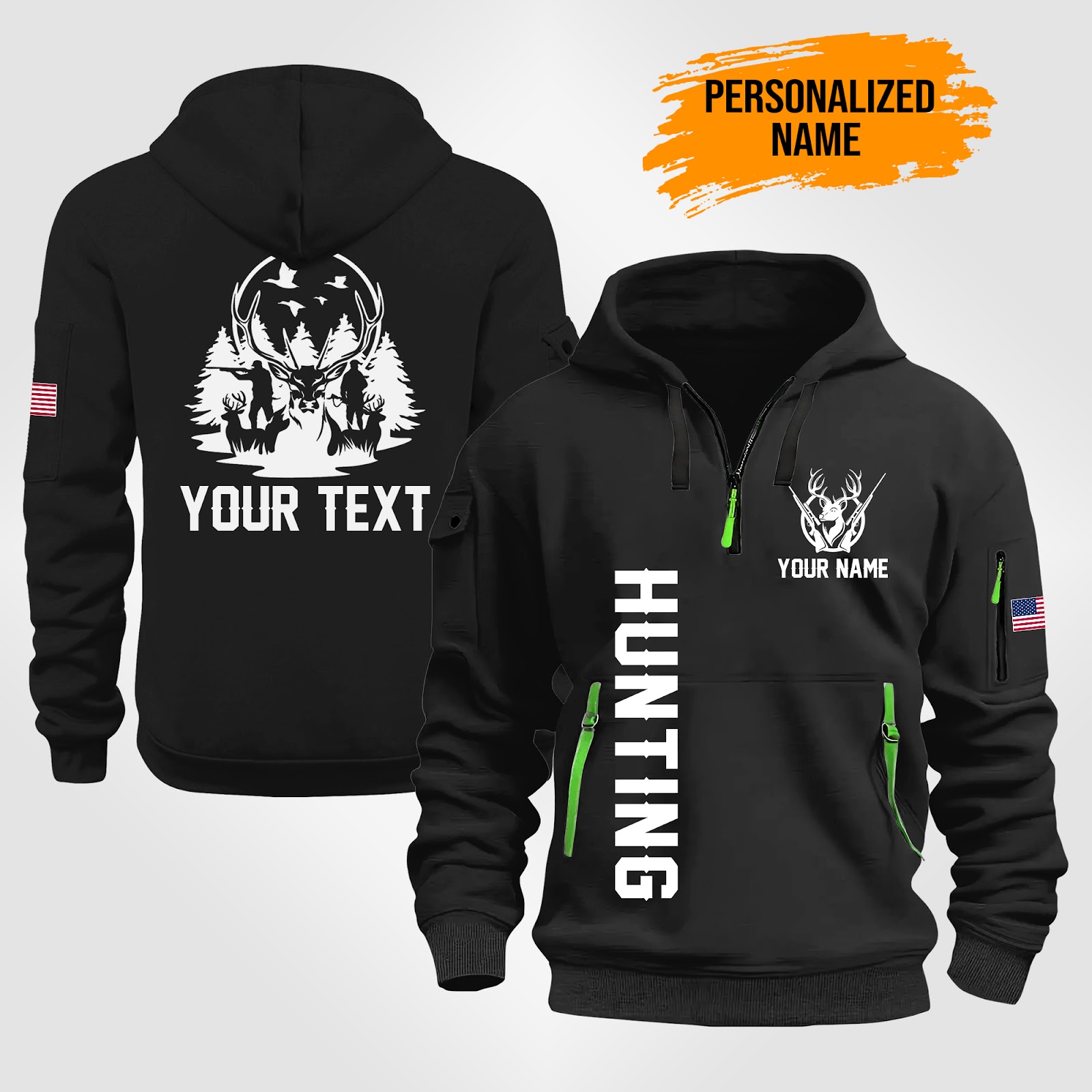 Custom Love Hunting Quarter Zip Hoodie - photo 2