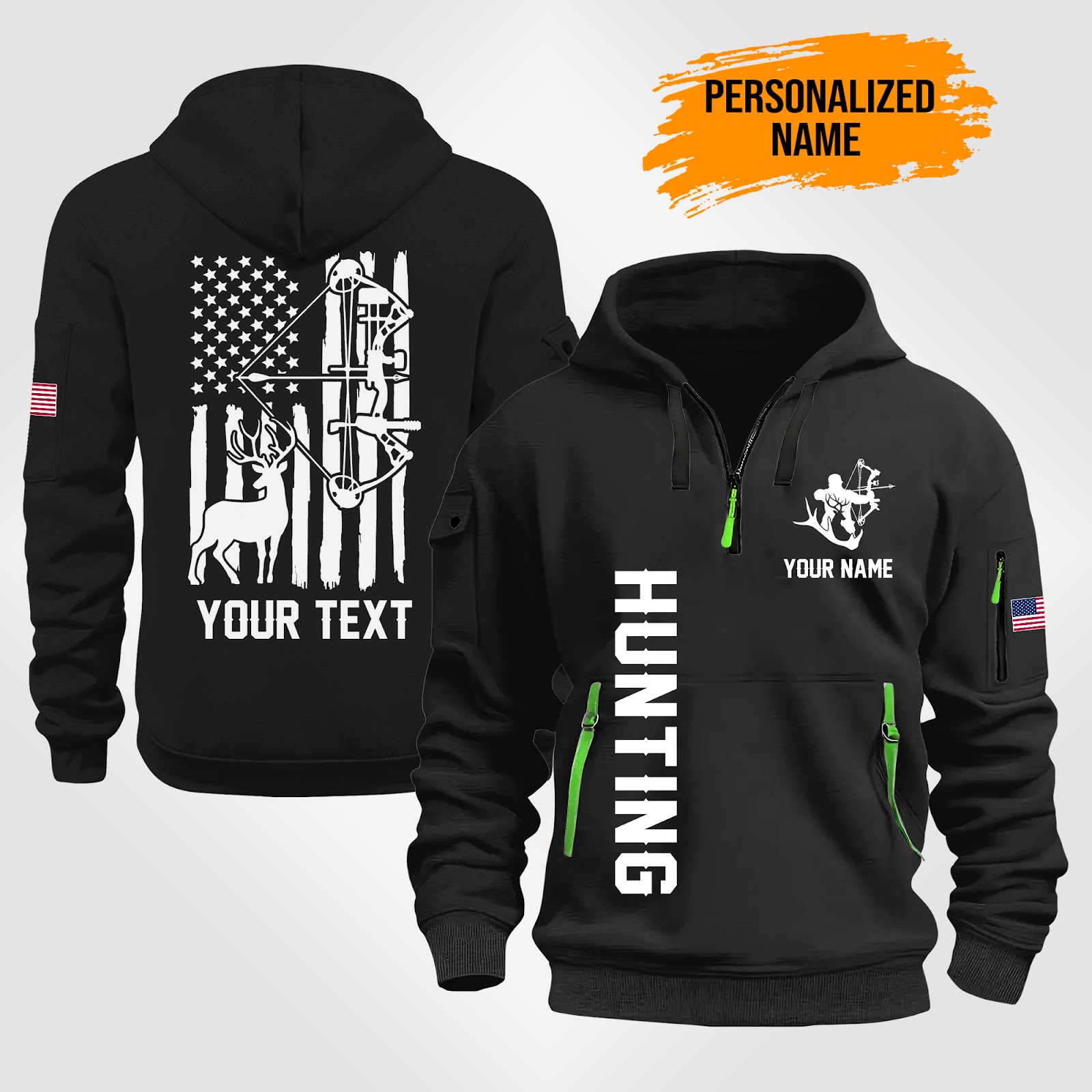 Custom Love Hunting Quarter Zip Hoodie - photo 2
