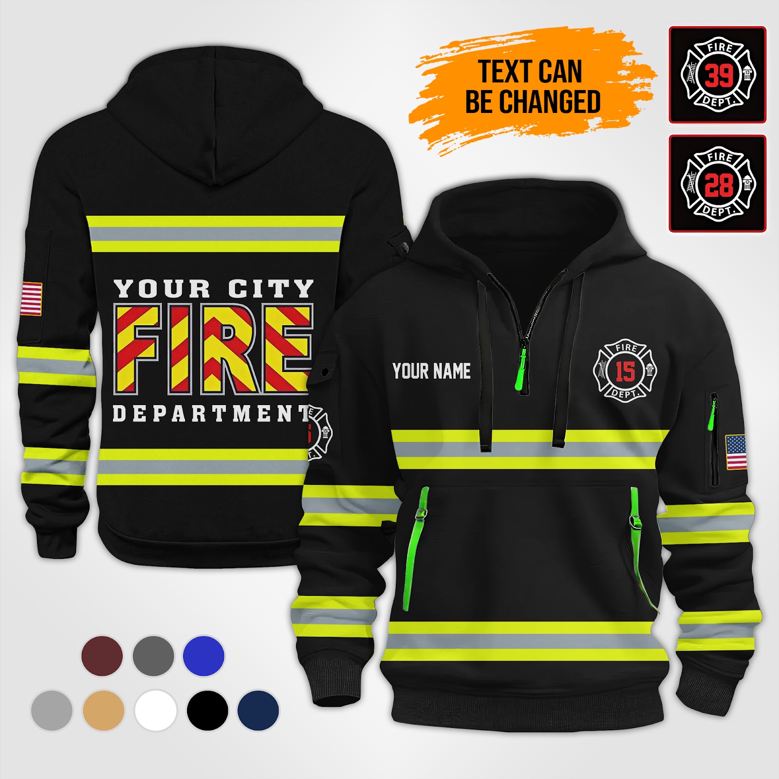 Custom Love Firefighter 3D Printed Quarter Zip - photo 10