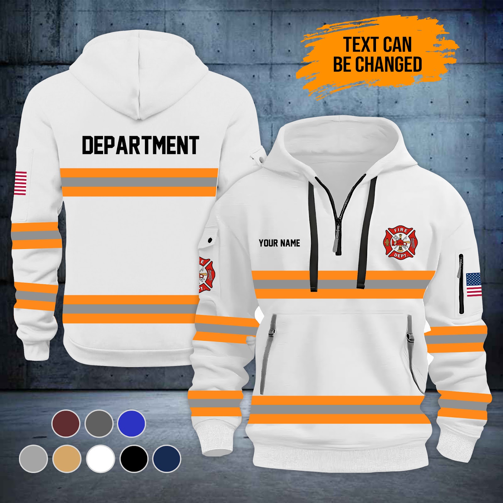 Custom Love Firefighter Quarter Zip Hoodie