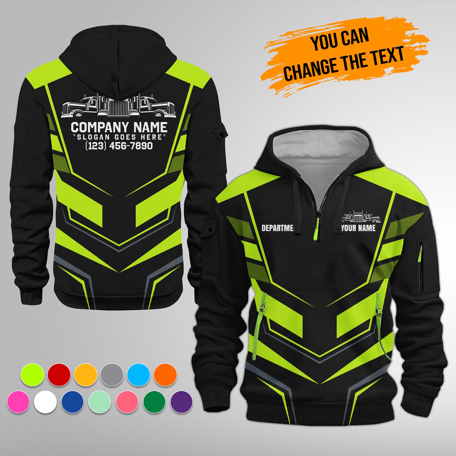 Custom Love Truck 3D Quarter Zip Hoodie