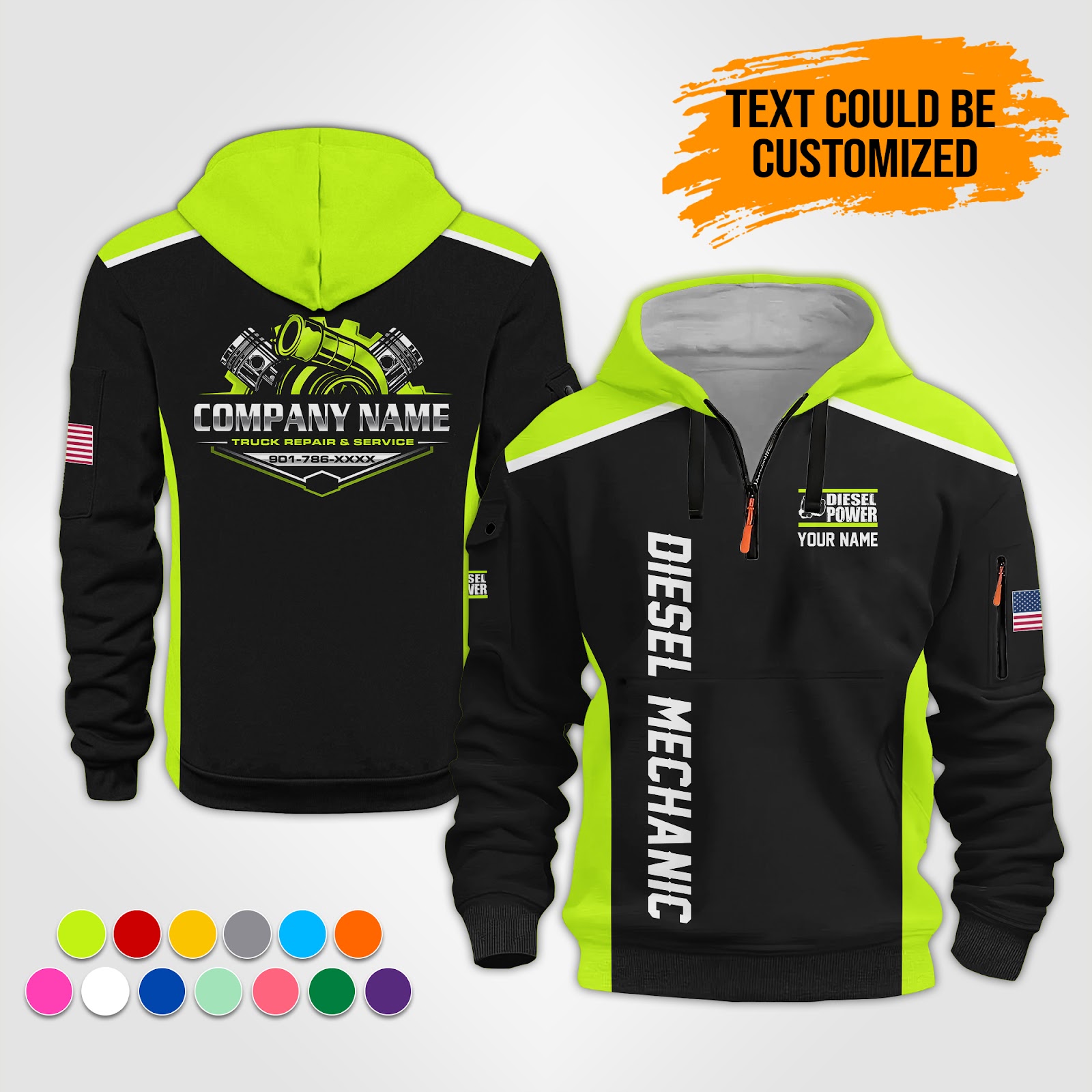Custom Text and Diesel Mechanic Uniform 3D