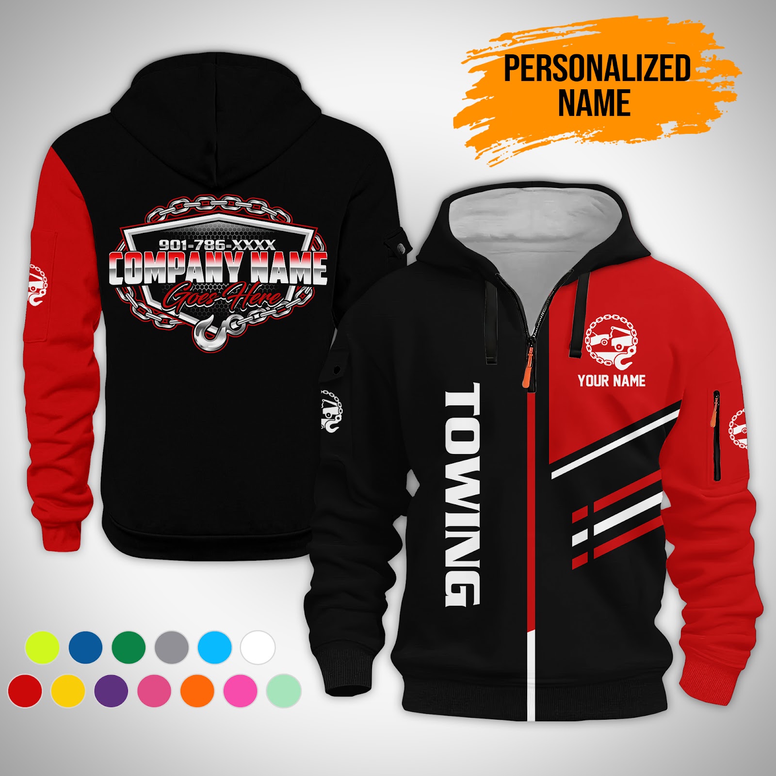 Custom Tow Truck 3D Hoodie - photo 2