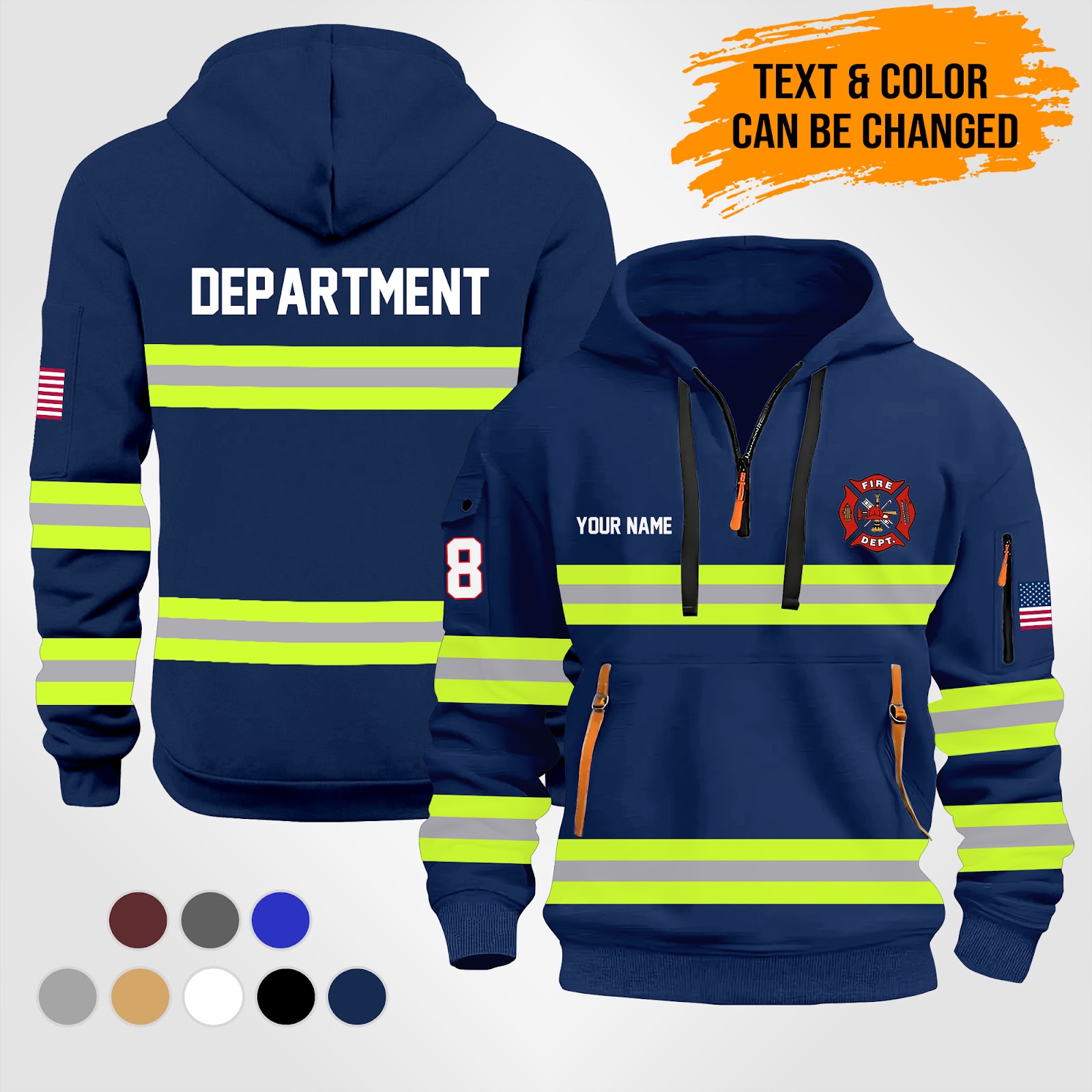 Custom Love Firefighter Quarter Zip Hoodie