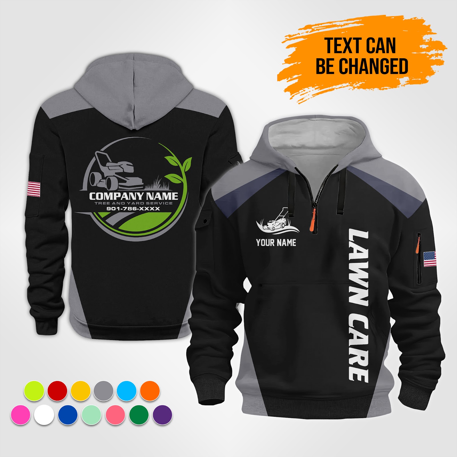 5960323-personalized-name-lawn-care-quarter-zip-hoodie-op704-4.jpg Custom Lawn Care Quarter Zip Hoodie - photo 4