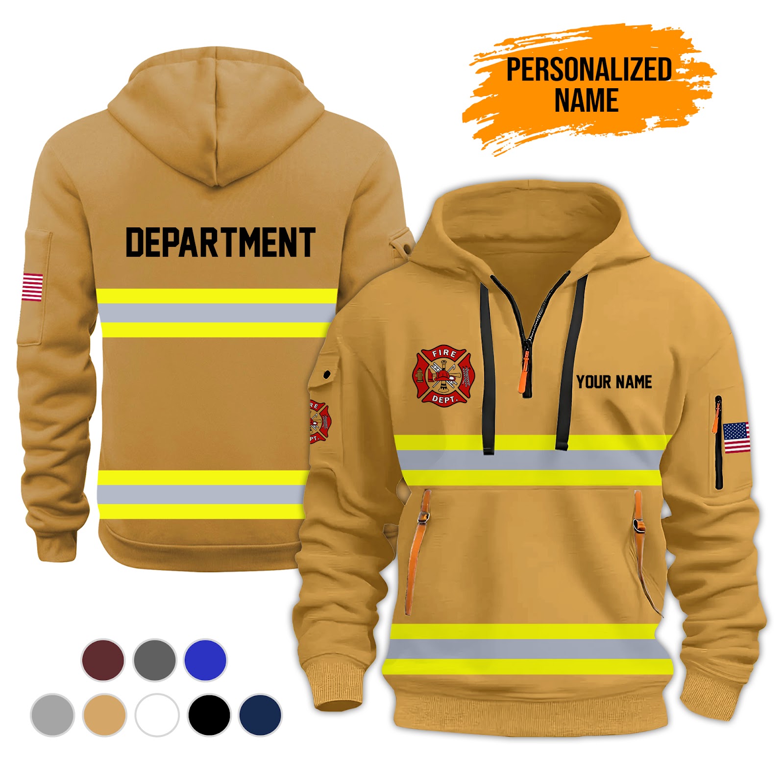 5961004-personalized-name-love-firefighter-3d-printed-quarter-zip-hoodie-ct843-3.jpg Personalized Firefighter 3D Quarter Zip Hoodie - photo 3