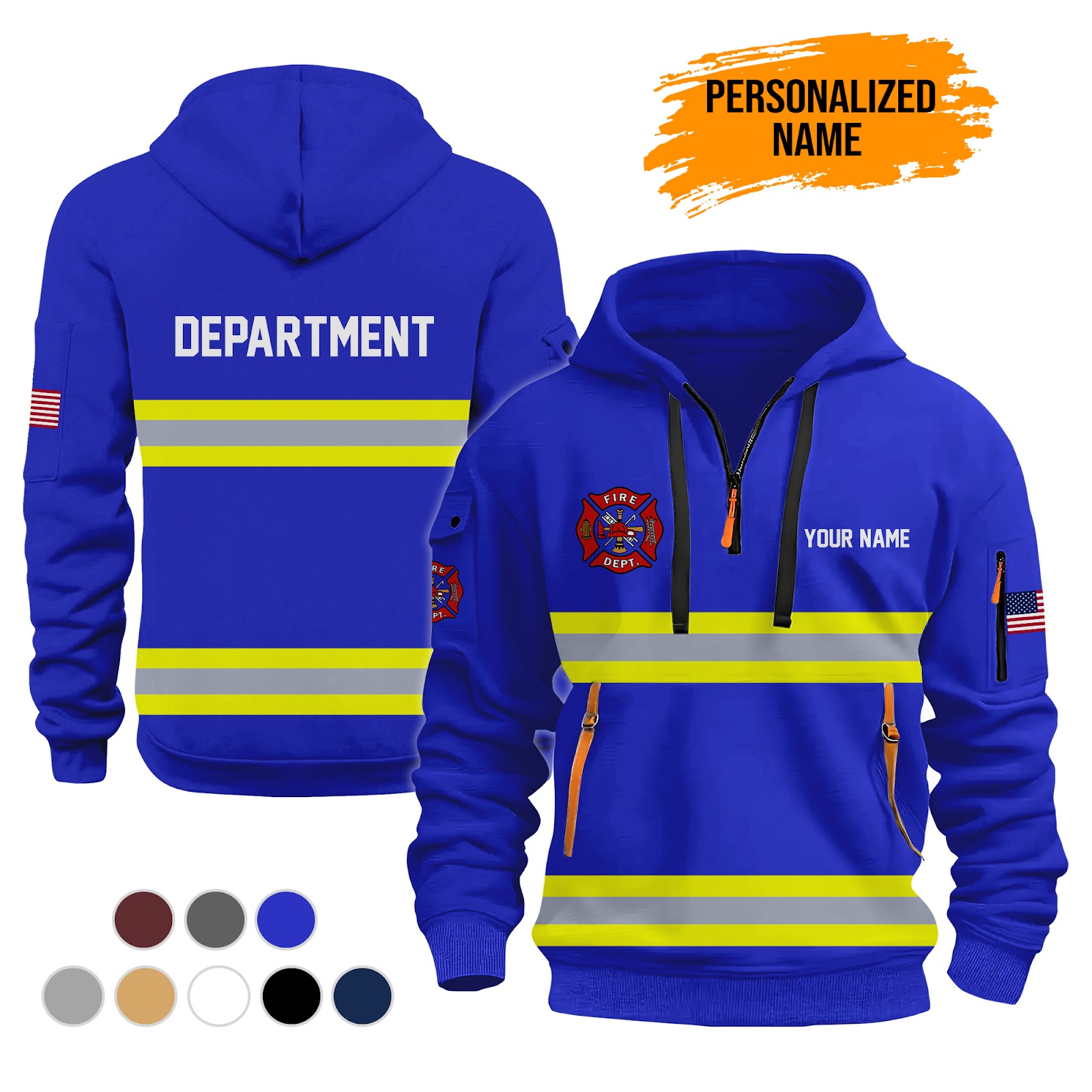 5961004-personalized-name-love-firefighter-3d-printed-quarter-zip-hoodie-ct843-5.jpg Personalized Firefighter 3D Quarter Zip Hoodie - photo 5