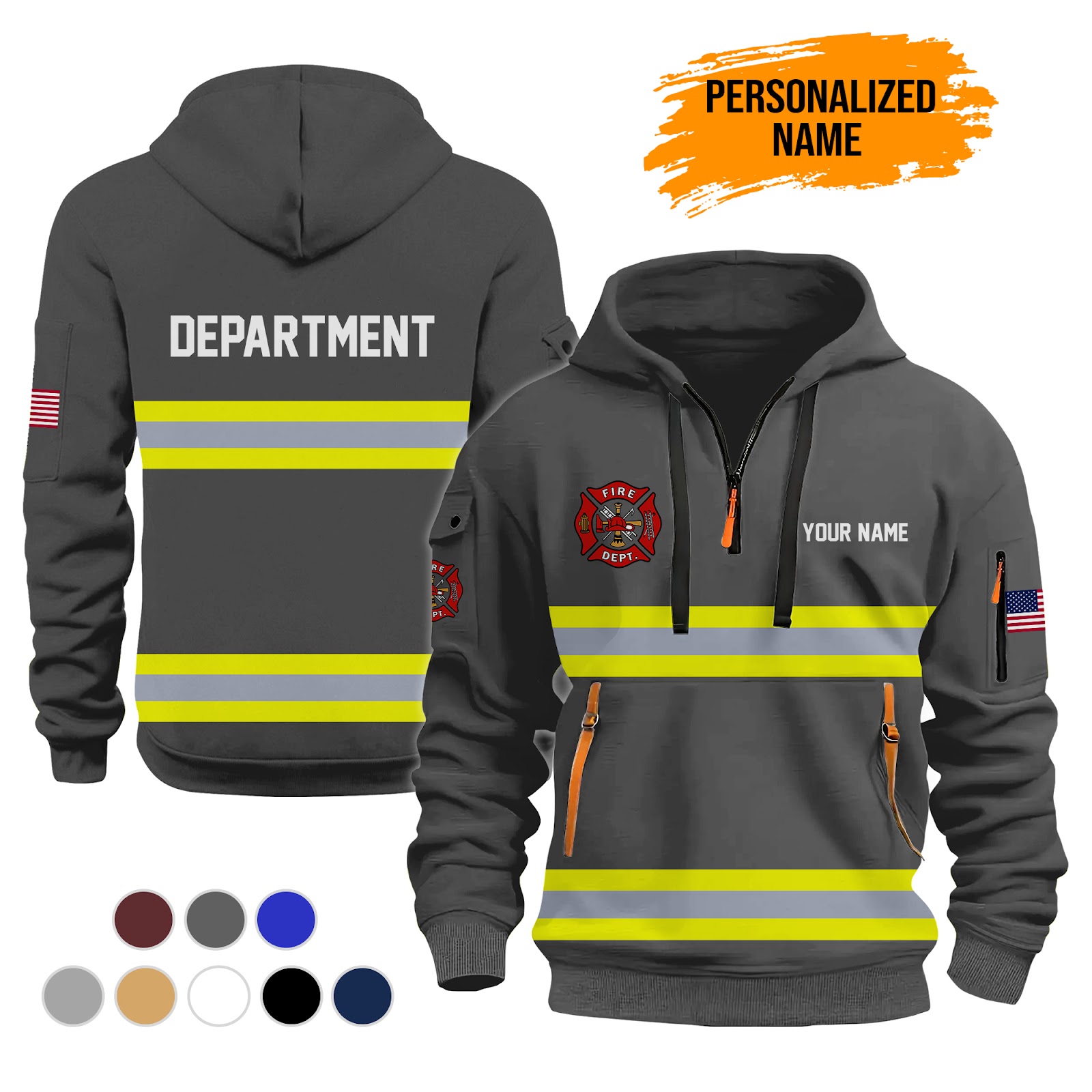 5961004-personalized-name-love-firefighter-3d-printed-quarter-zip-hoodie-ct843-6.jpg Personalized Firefighter 3D Quarter Zip Hoodie - photo 6