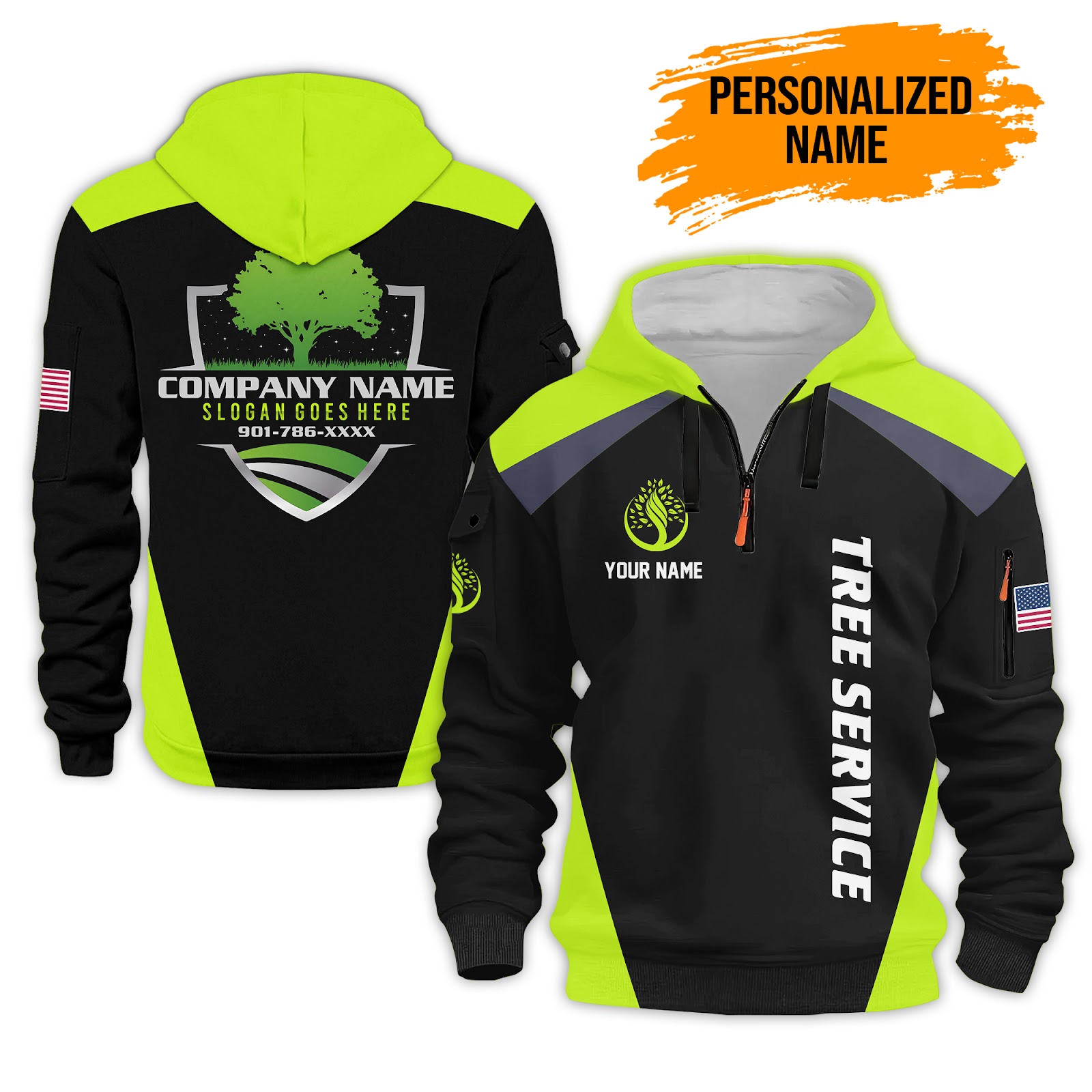 Custom Tree Service Work Hoodie – Custom Name,