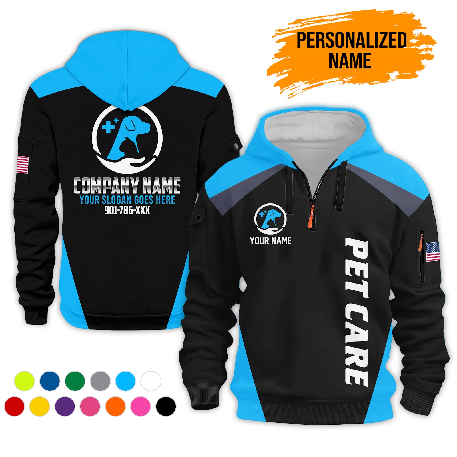 Custom Pet Care Quarter Zip Hoodie - photo 5