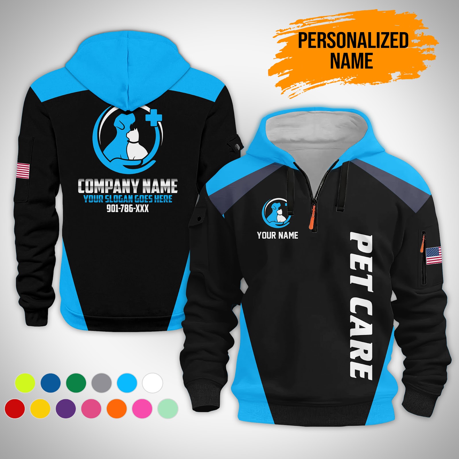 Custom Pet Care Quarter Zip Hoodie - photo 5