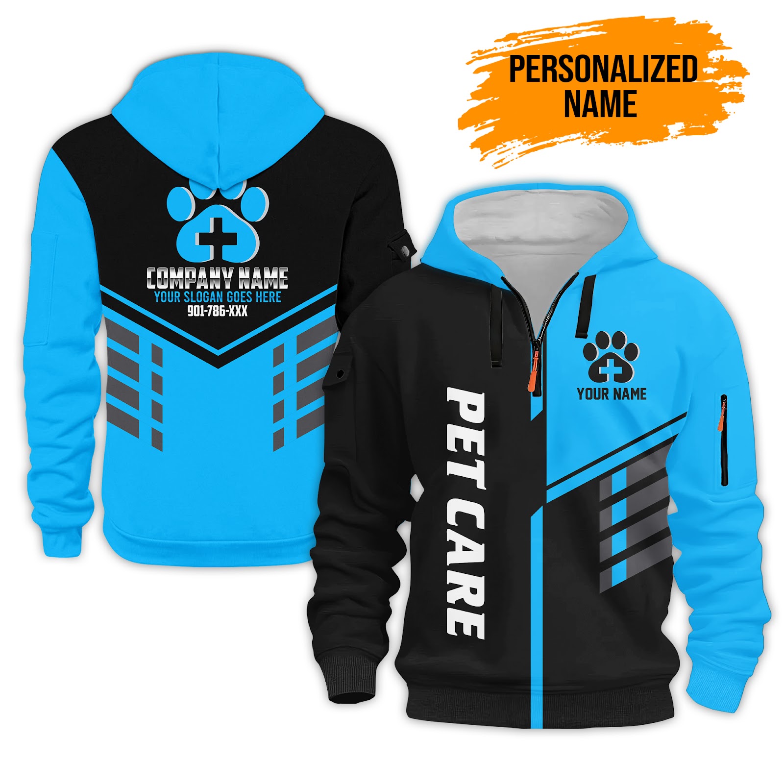 Custom Pet Care Quarter Zip Hoodie - photo 5