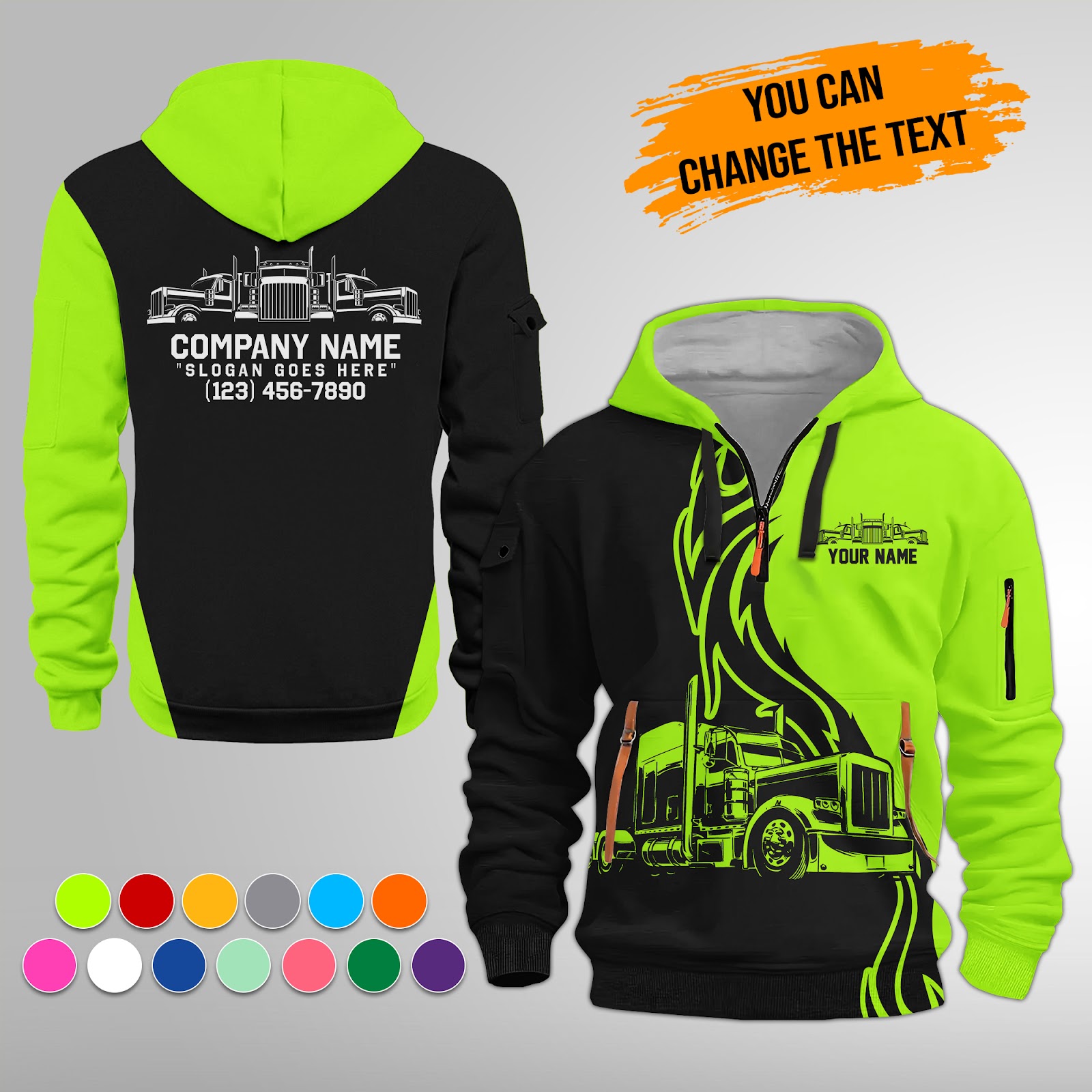 Custom Truck Driver Trucker Big Rig 18 Wheeler 3D