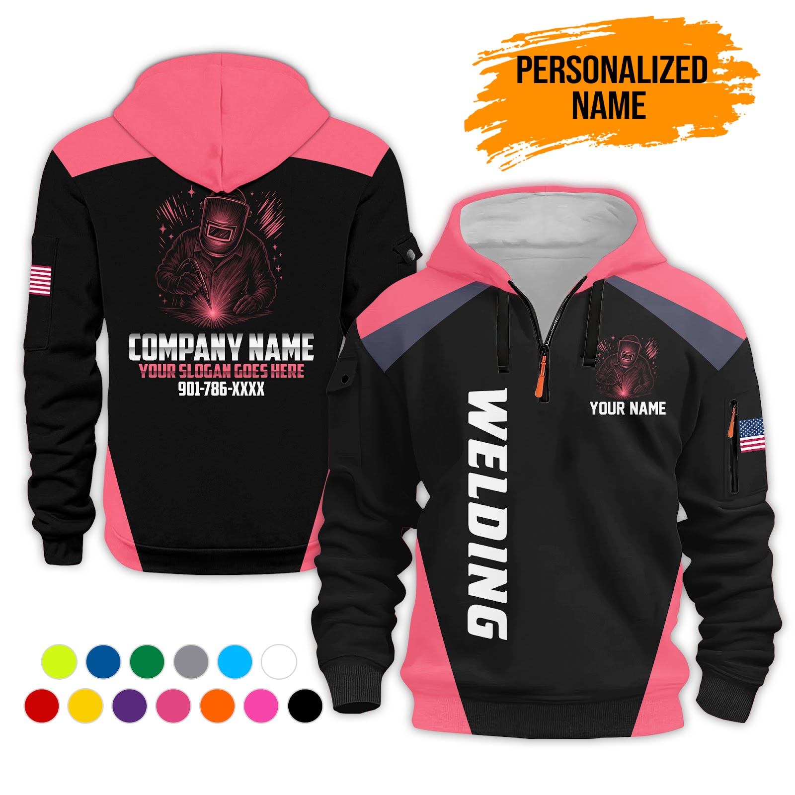 5987968-personalized-name-welding-3d-printed-quarter-zip-hoodie-pc222-11.jpg Custom Welding 3D Printed Quarter Zip Hoodie - photo 11