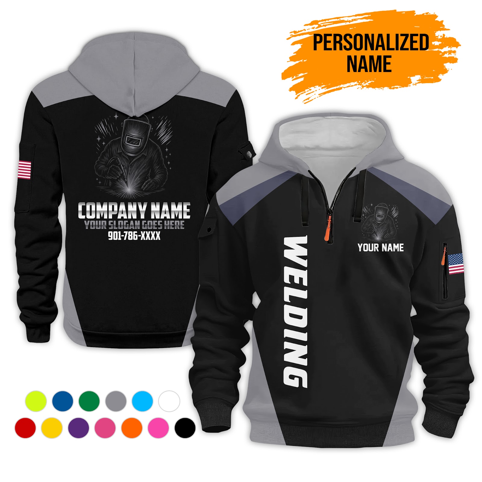 5987968-personalized-name-welding-3d-printed-quarter-zip-hoodie-pc222-4.jpg Custom Welding 3D Printed Quarter Zip Hoodie - photo 4
