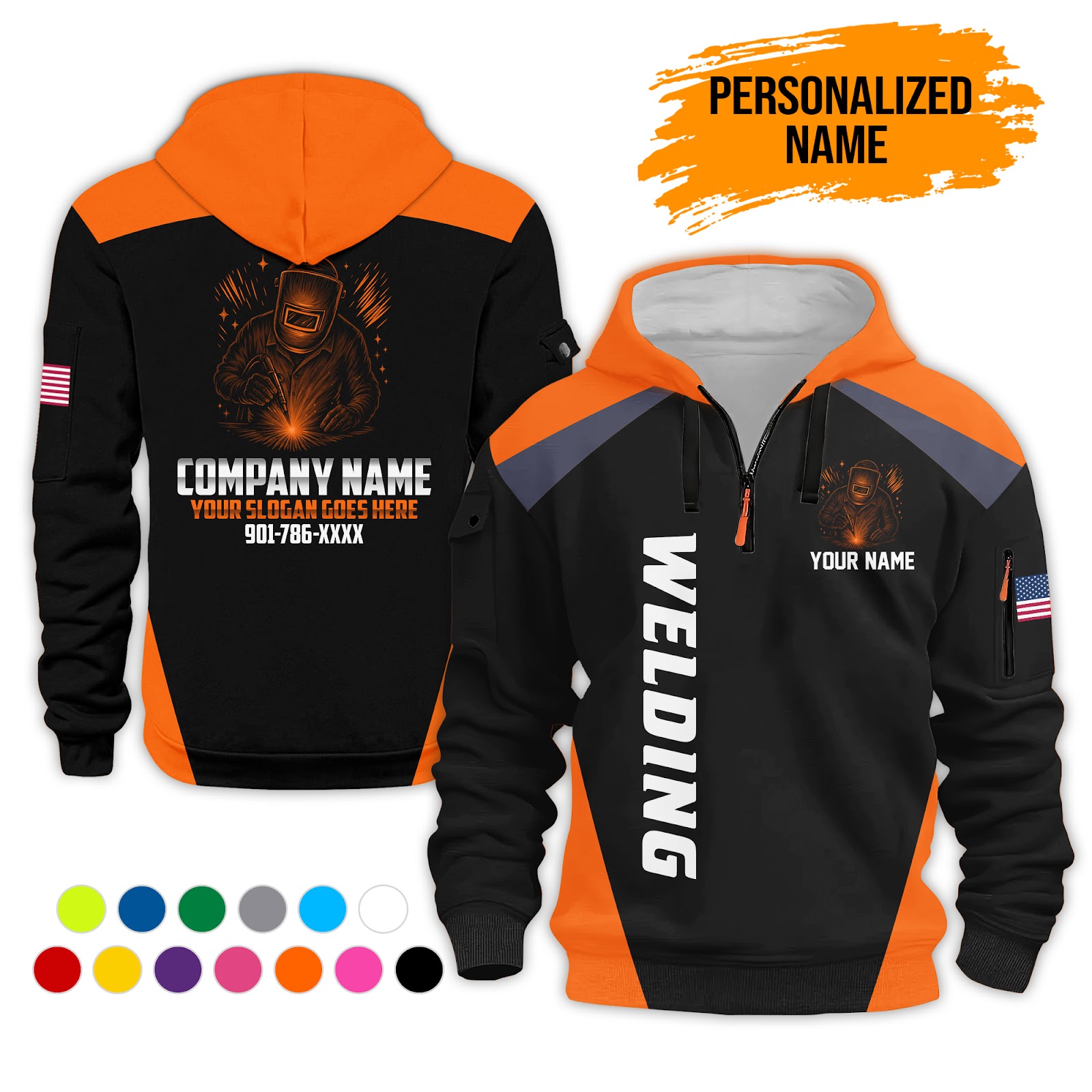 5987968-personalized-name-welding-3d-printed-quarter-zip-hoodie-pc222-6.jpg Custom Welding 3D Printed Quarter Zip Hoodie - photo 6