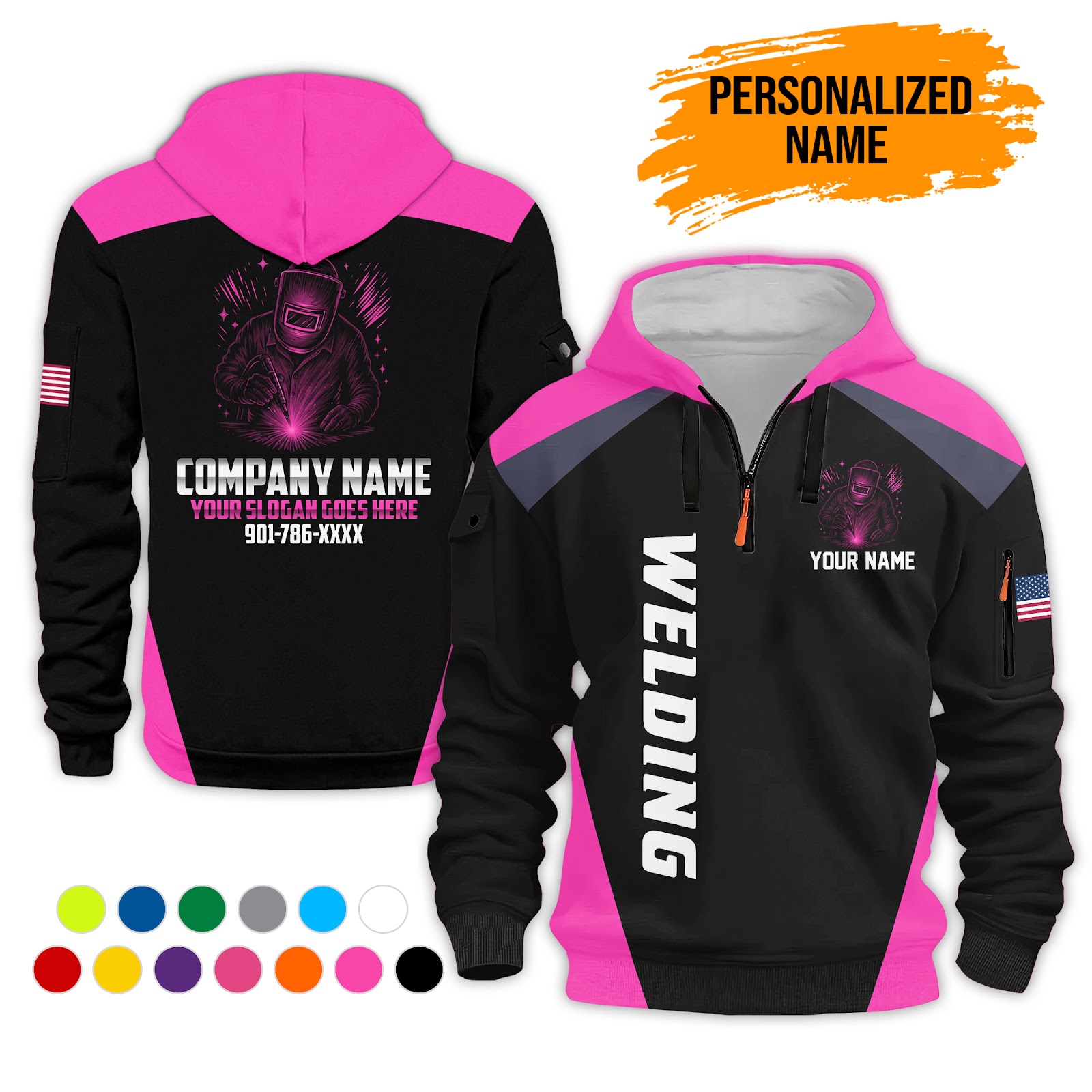 5987968-personalized-name-welding-3d-printed-quarter-zip-hoodie-pc222-7.jpg Custom Welding 3D Printed Quarter Zip Hoodie - photo 7
