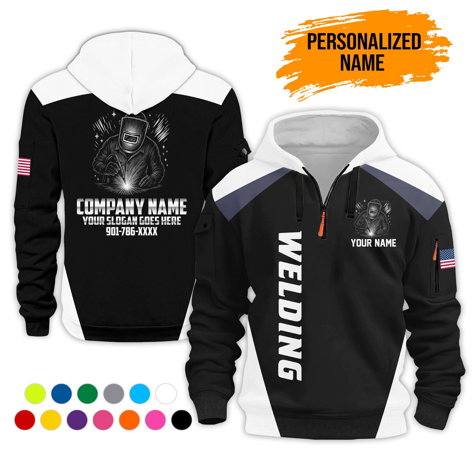 5987968-personalized-name-welding-3d-printed-quarter-zip-hoodie-pc222-8.jpg Custom Welding 3D Printed Quarter Zip Hoodie - photo 8