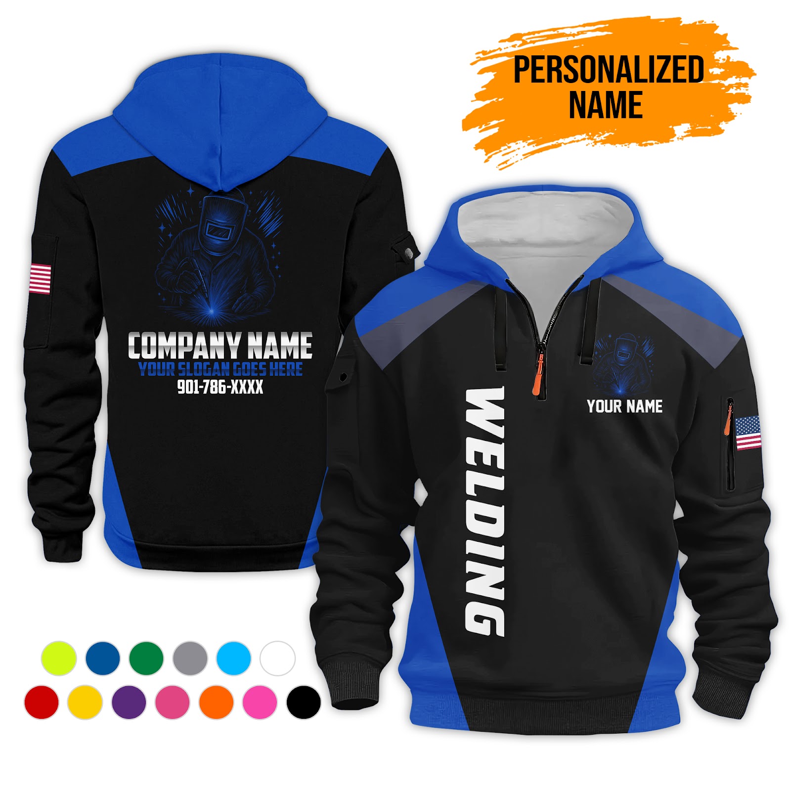 5987968-personalized-name-welding-3d-printed-quarter-zip-hoodie-pc222-9.jpg Custom Welding 3D Printed Quarter Zip Hoodie - photo 9