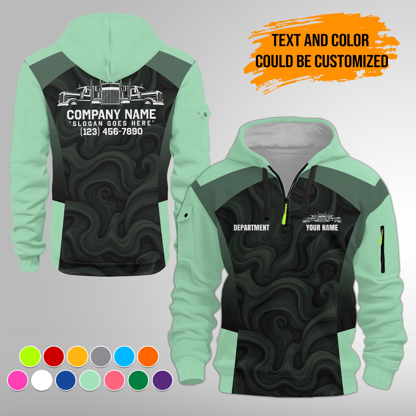 5988275-personalized-name-and-color-semi-truck-uniform-3d-quarter-zip-hoodie-am736-10.jpg Custom Semi Truck Uniform 3D Quarter Zip Hoodie - photo 10