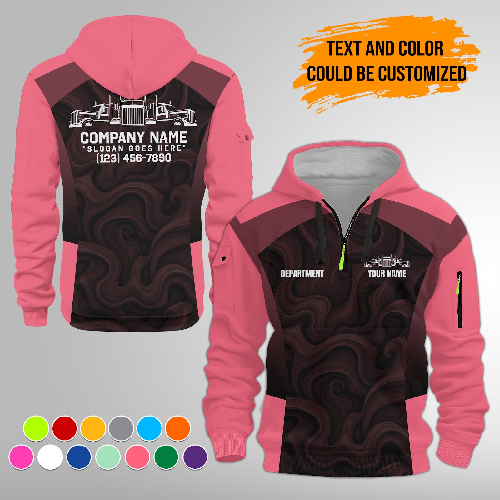 5988275-personalized-name-and-color-semi-truck-uniform-3d-quarter-zip-hoodie-am736-11.jpg Custom Semi Truck Uniform 3D Quarter Zip Hoodie - photo 11