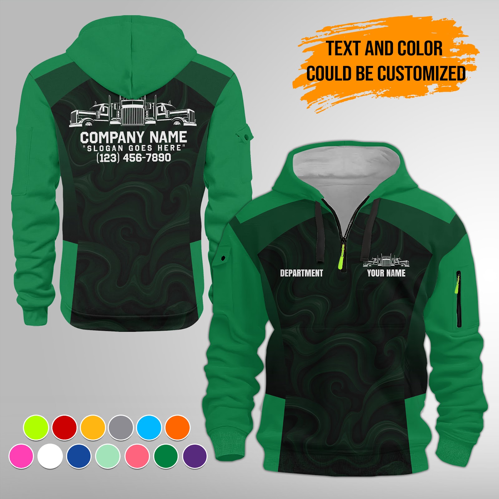 5988275-personalized-name-and-color-semi-truck-uniform-3d-quarter-zip-hoodie-am736-12.jpg Custom Semi Truck Uniform 3D Quarter Zip Hoodie - photo 12