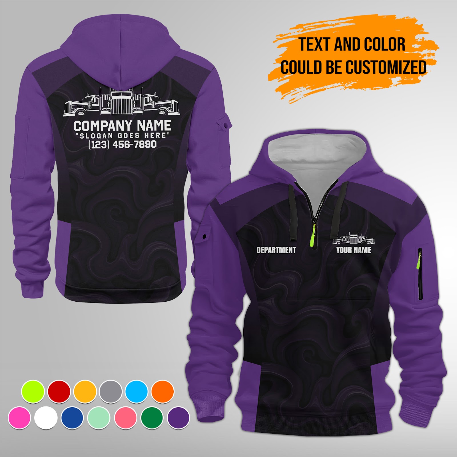5988275-personalized-name-and-color-semi-truck-uniform-3d-quarter-zip-hoodie-am736-13.jpg Custom Semi Truck Uniform 3D Quarter Zip Hoodie - photo 13