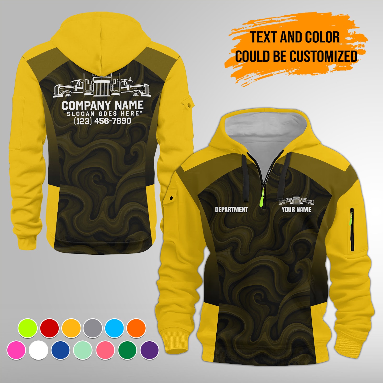 5988275-personalized-name-and-color-semi-truck-uniform-3d-quarter-zip-hoodie-am736-3.jpg Custom Semi Truck Uniform 3D Quarter Zip Hoodie - photo 3