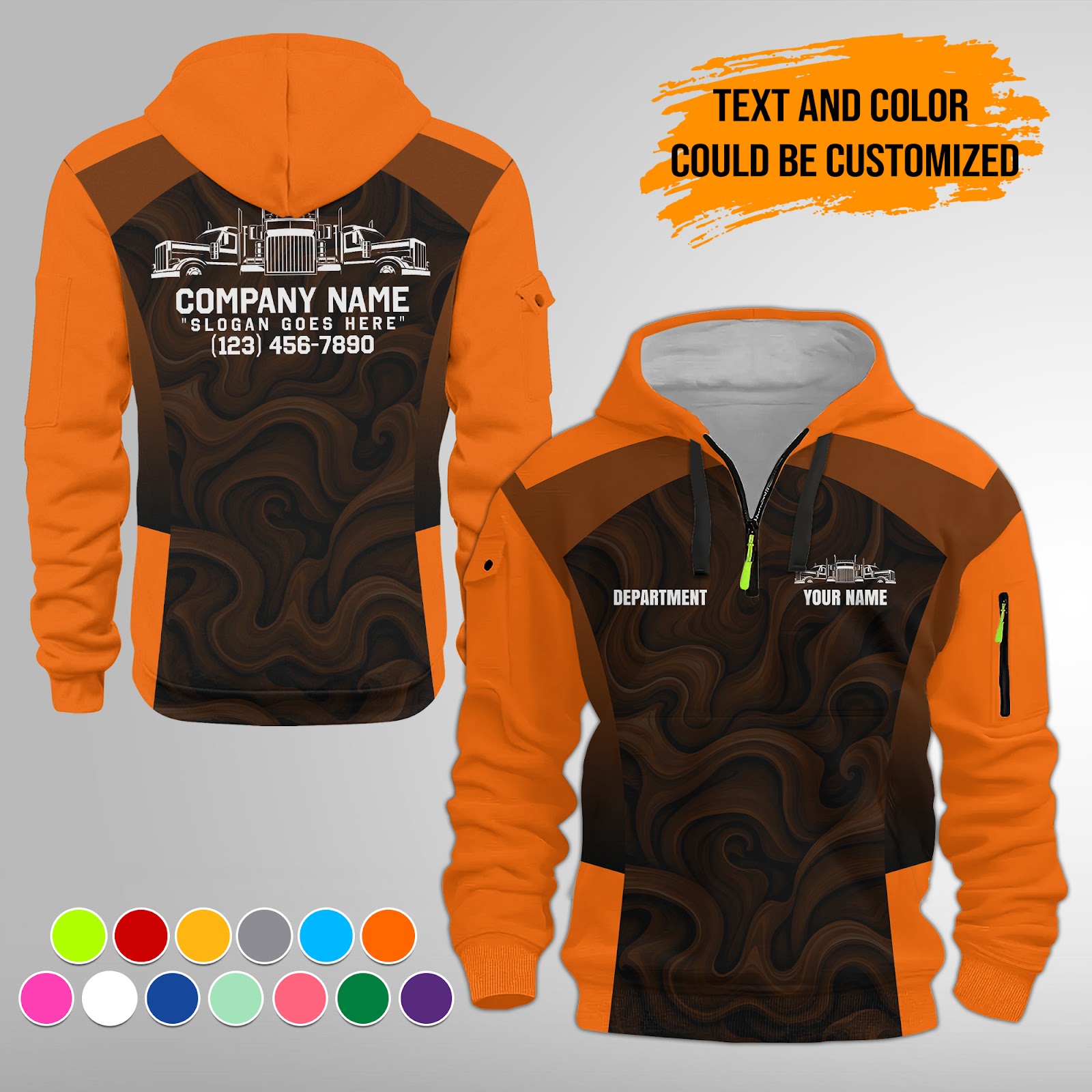 5988275-personalized-name-and-color-semi-truck-uniform-3d-quarter-zip-hoodie-am736-6.jpg Custom Semi Truck Uniform 3D Quarter Zip Hoodie - photo 6