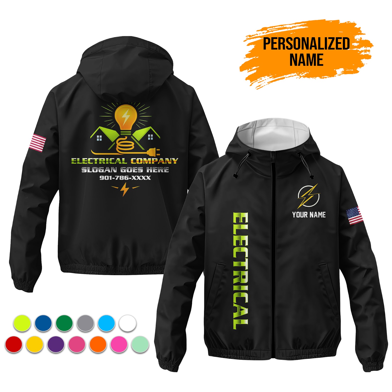 Custom Electrical 3D Printed Windbreaker Jacket