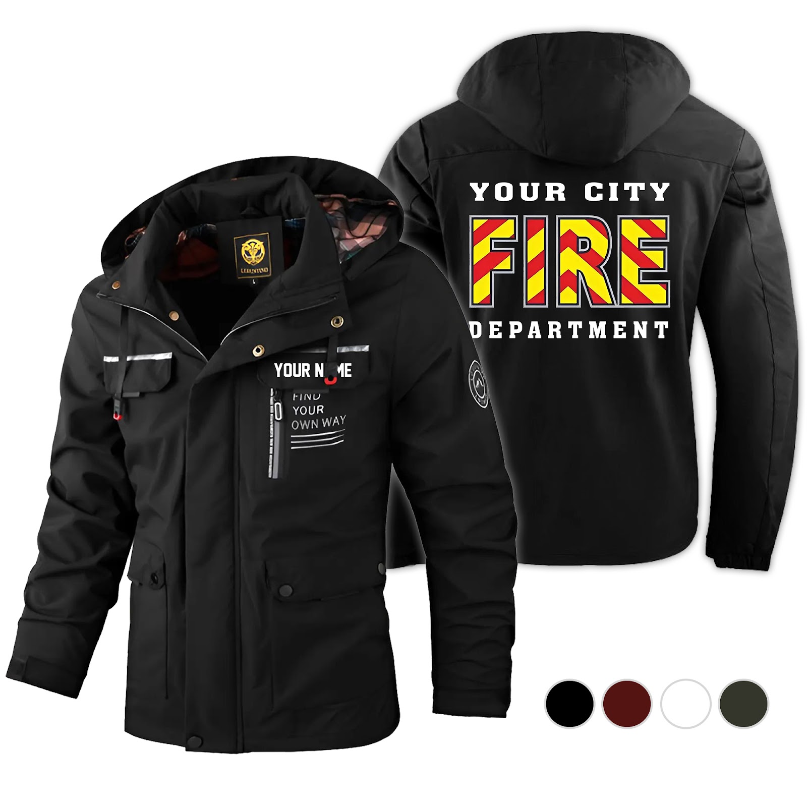 Custom Love Firefighter Windbreaker Outdoor Jacket