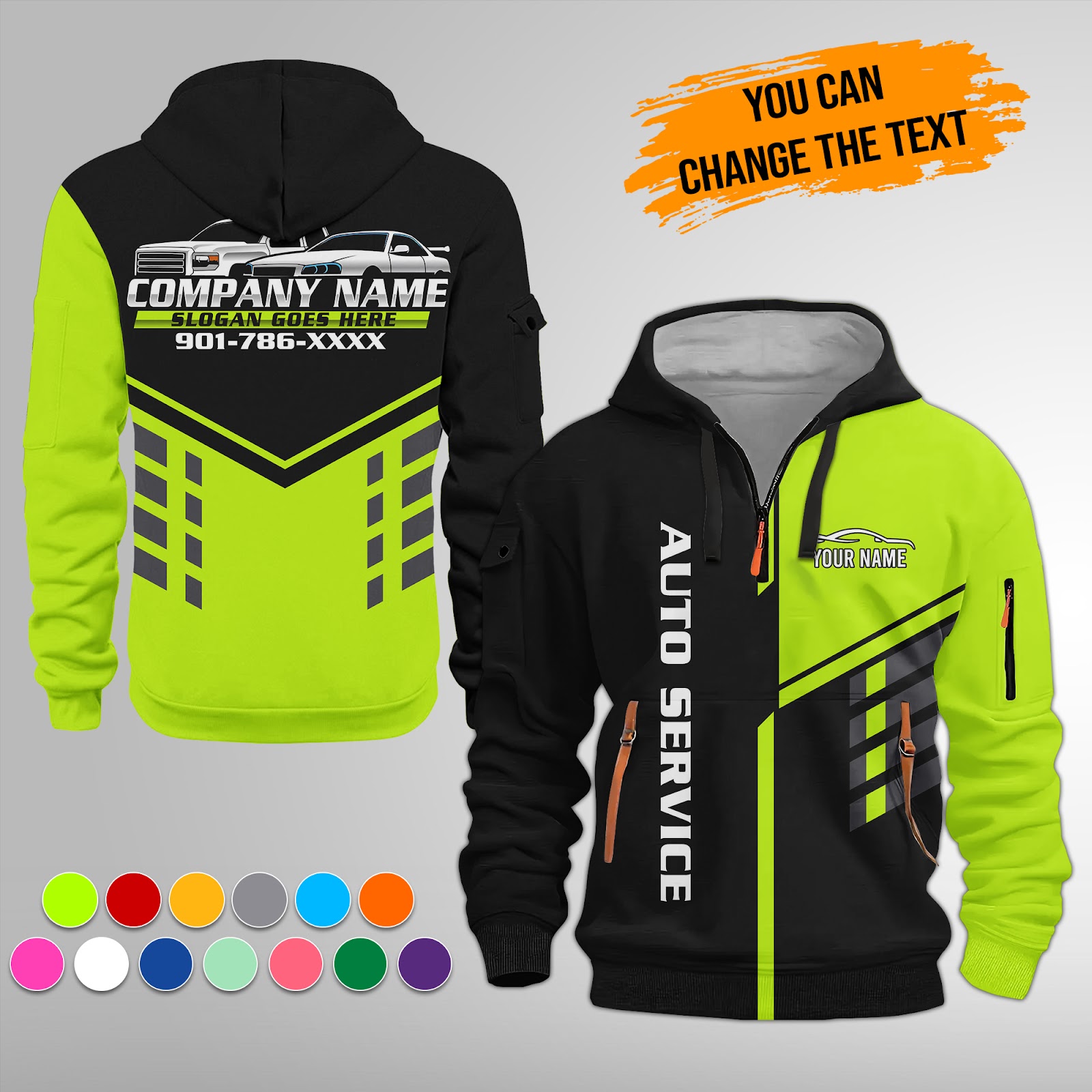 Custom Auto Service 3D Quarter Zip Hoodie