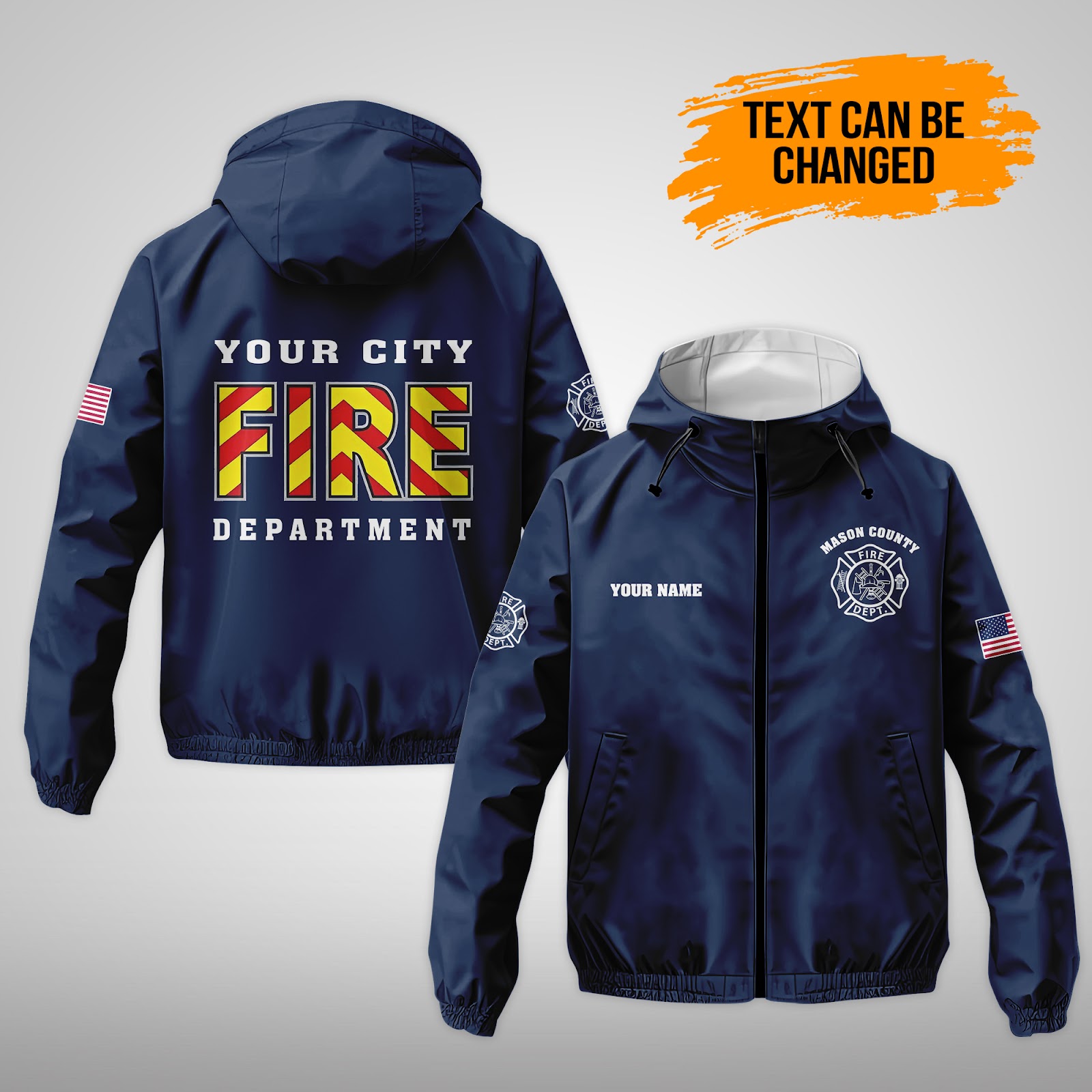 Custom Love Firefighter 3D Printed Windbreaker