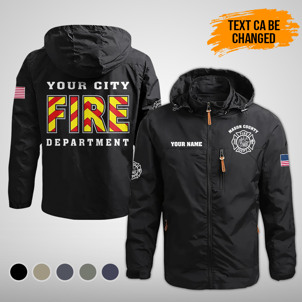 Custom Love Firefighter Waterproof Outdoor Jacket