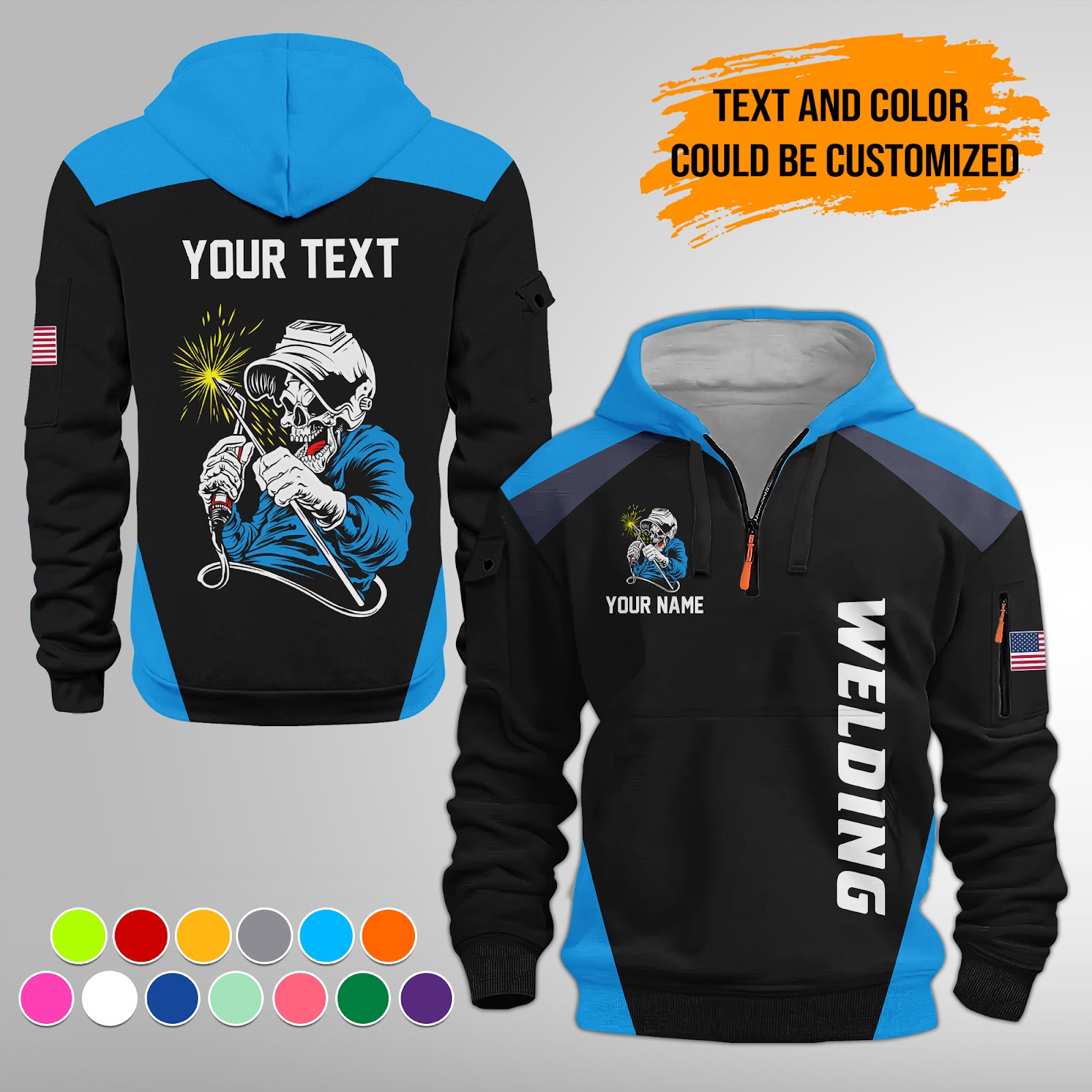 Custom Welding Quarter Zip Hoodie - photo 5