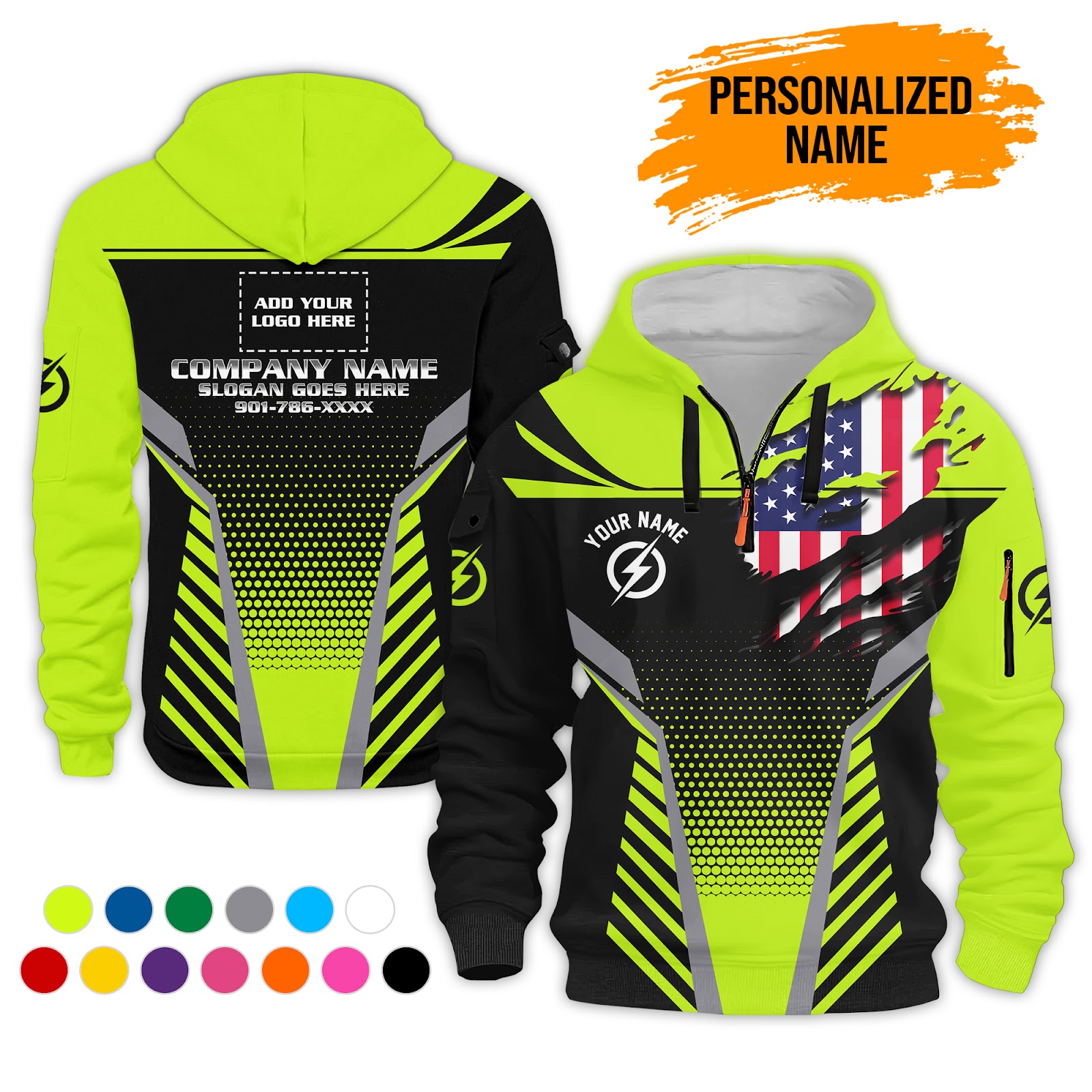 Custom Electrical Quarter Zip Hoodie