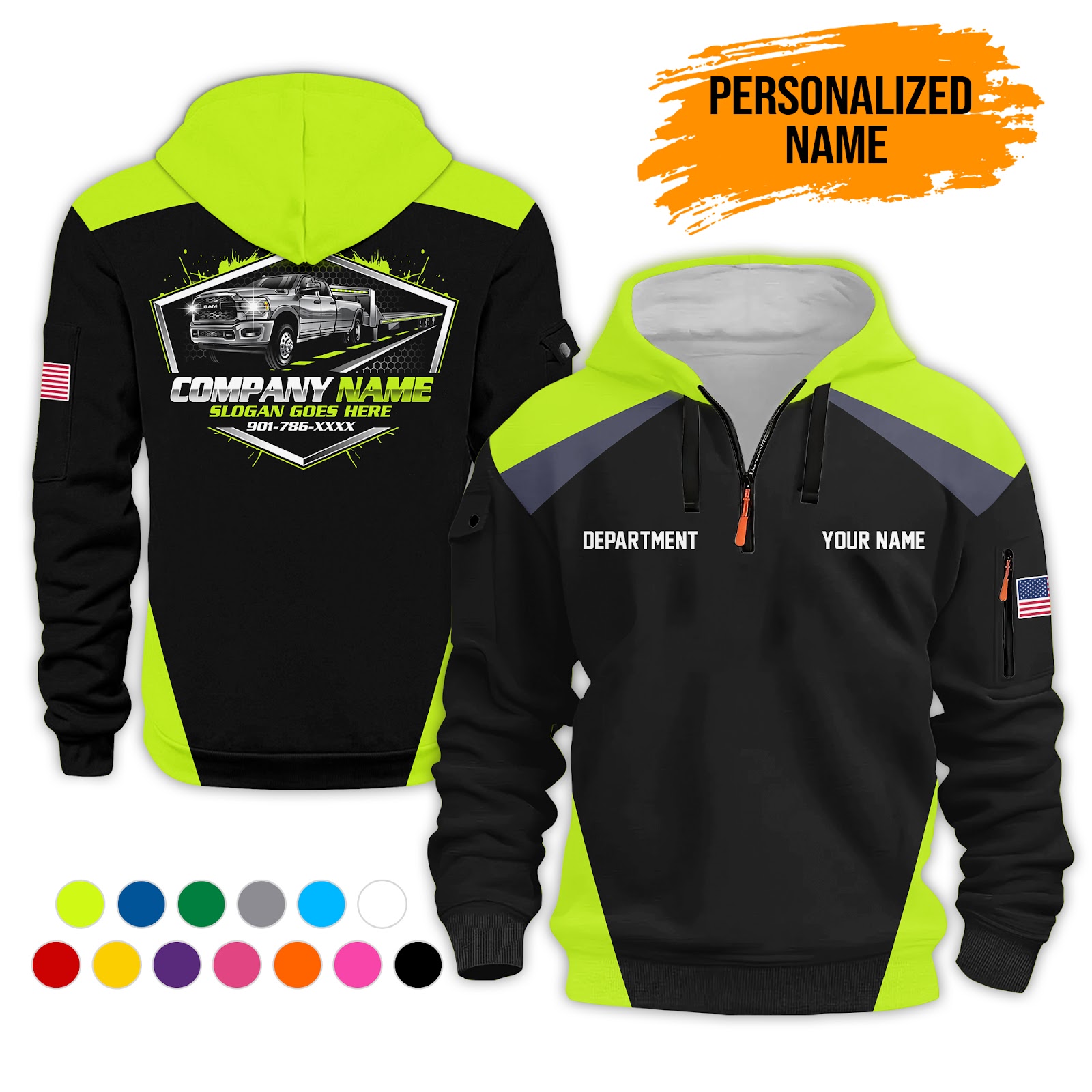Custom Hotshot Trucking 3D Printed Quarter Zip