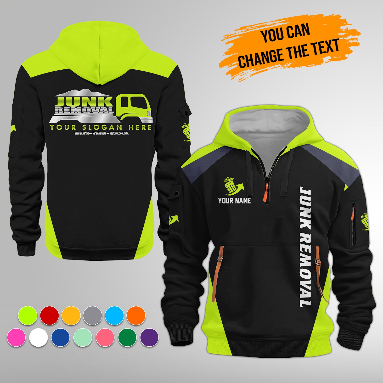 Custom Junk Removal Best Uniform 3D Quarter Zip